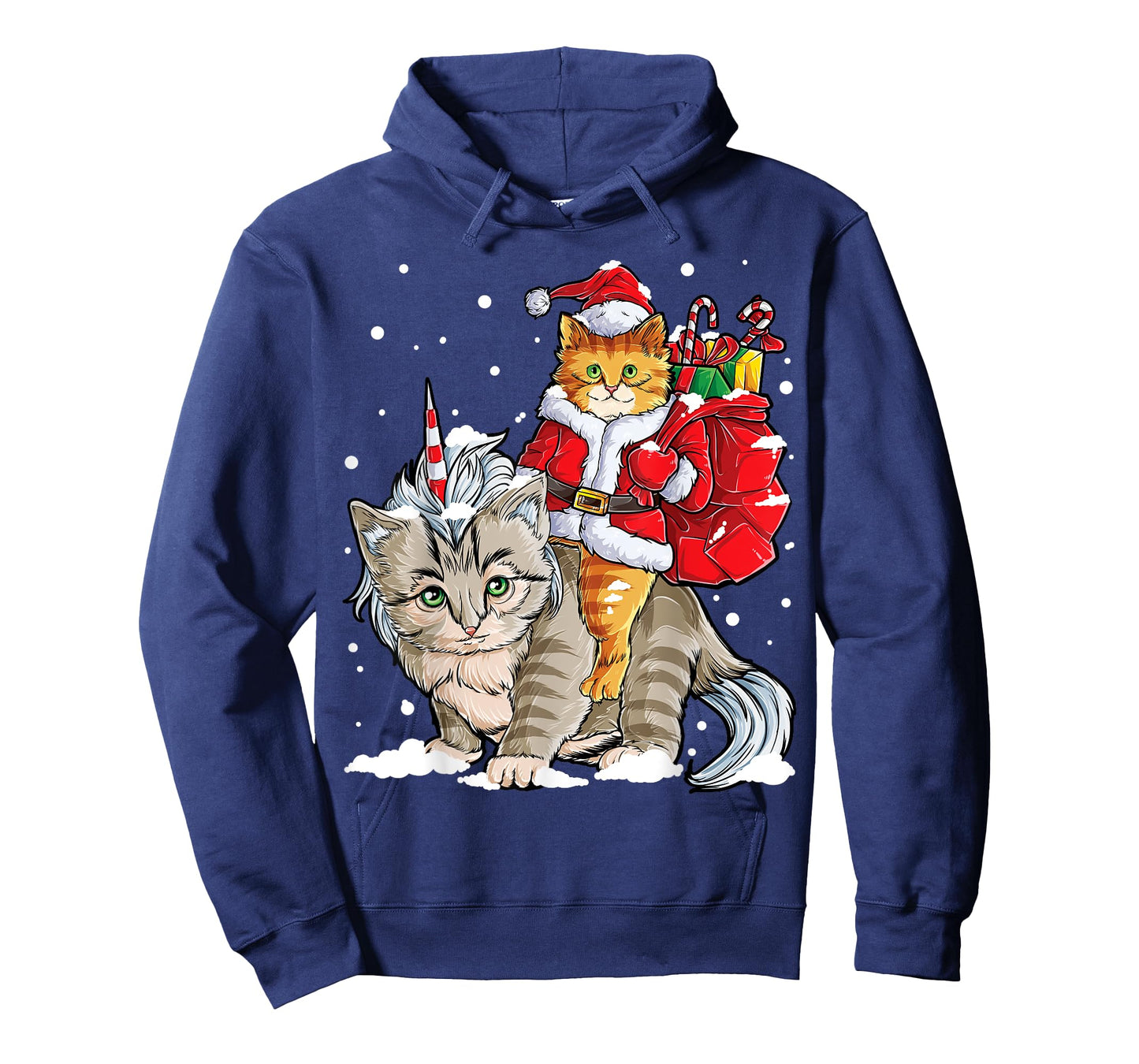 Cat Christmas Santa Caticorn Unicorn Meowy Catmas Xmas Girls T-Shirt