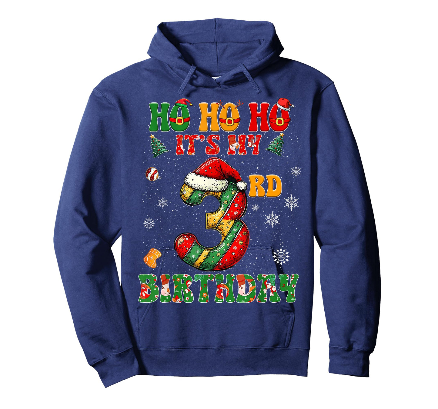 Ho Ho Ho It's My 3rd Birthday Xmas Candy Cane 3 Years Old T-Shirt