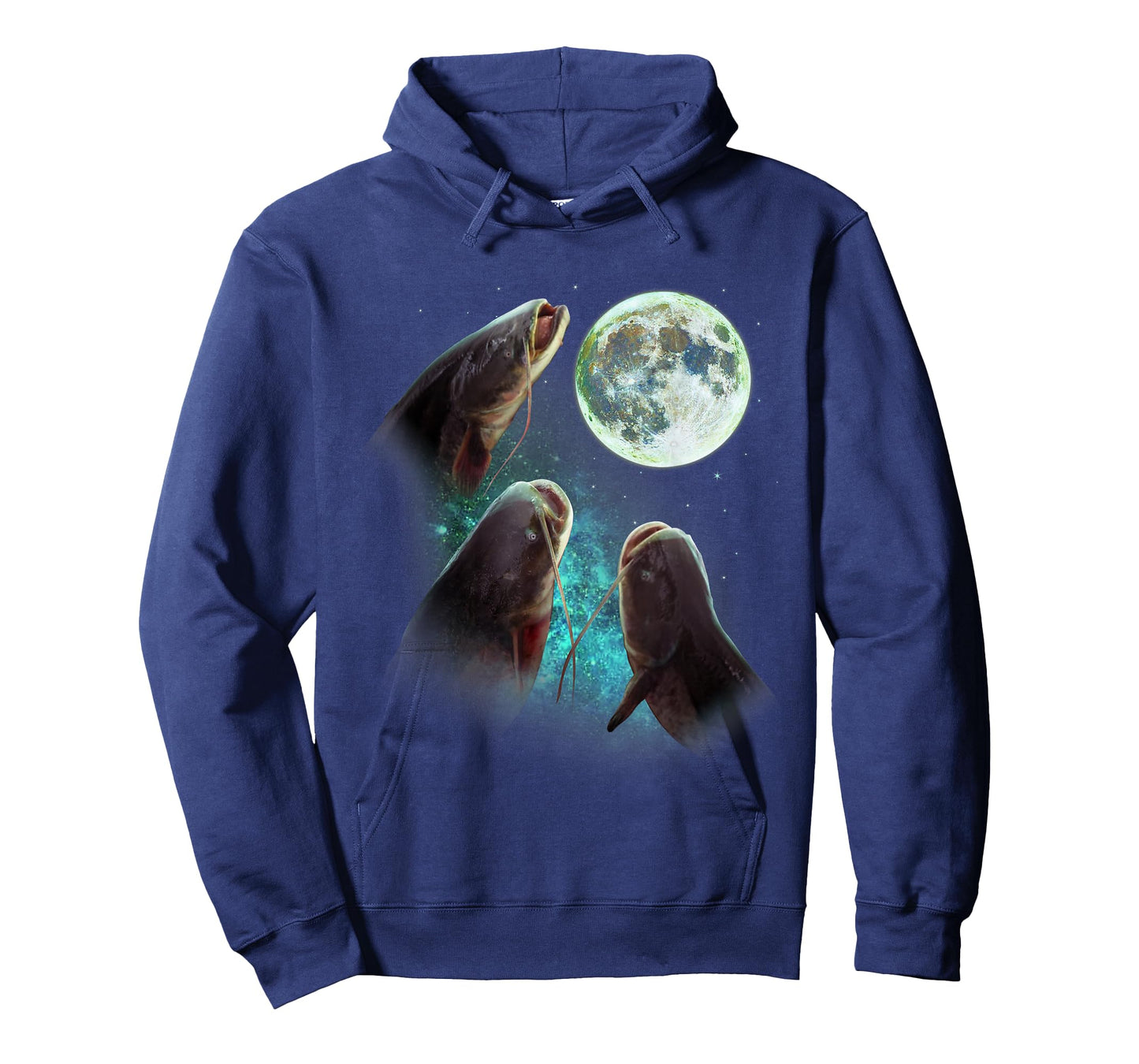Fisherman Three Catfish Howl At Moon Wolfs Wolves Parody T-Shirt