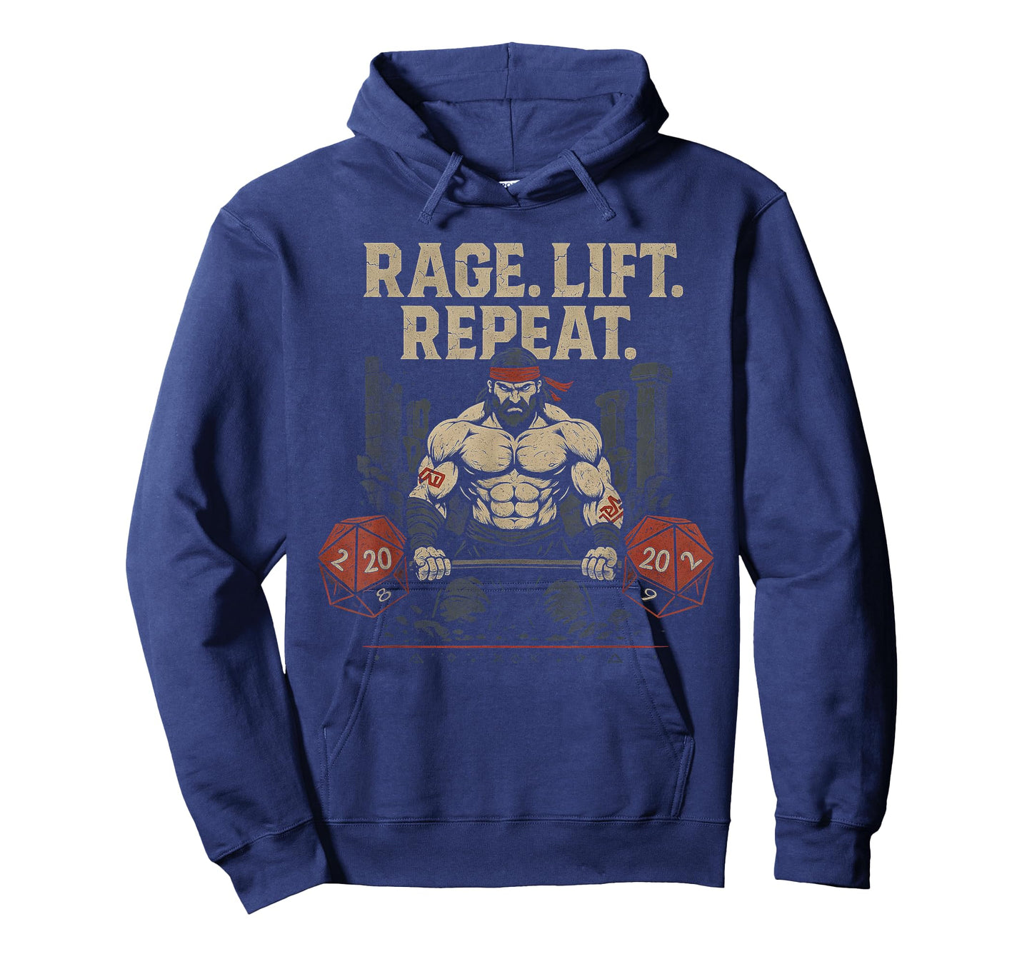Barbarian Powerlifting D20 Nerd Gym Fitness Training RPG T-Shirt