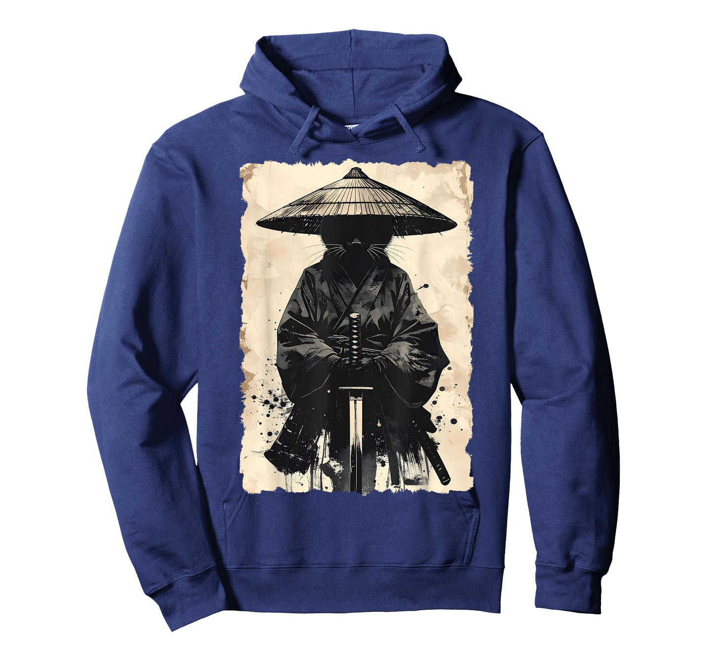 Samurai Cat Vintage Japanese Graphic Warrior Anime Art T-Shirt