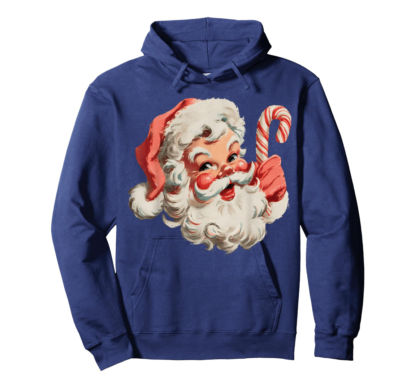 Vintage Retro Merry Christmas Santa Claus Face Candy Cane T-Shirt