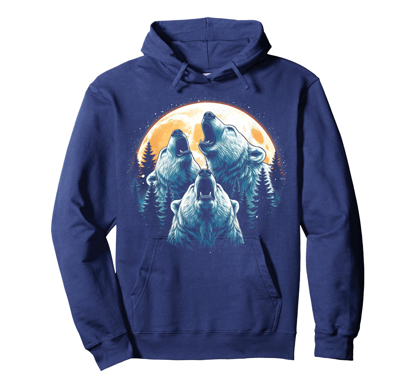 3 Polar Bears Howling At The Moon Wolf Animal T-Shirt