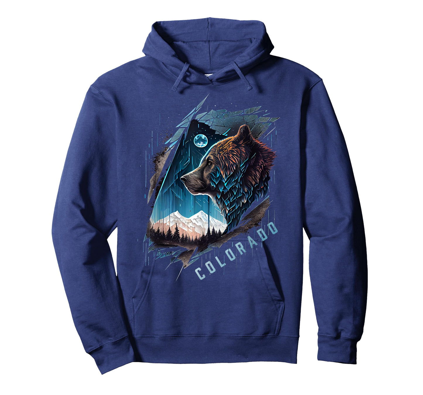 Colorado Mountain Bear - Bear, Moon, & Stars Retro T-Shirt