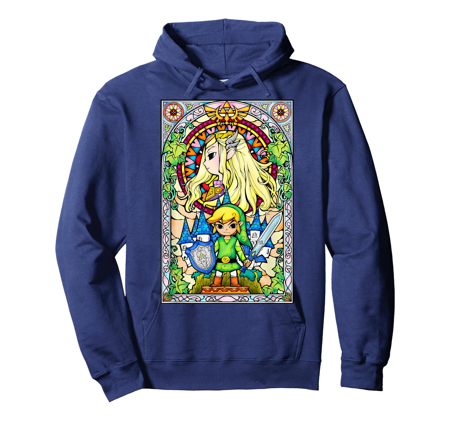 Nintendo Zelda Link & The Princess Stained Glass T-Shirt T-Shirt