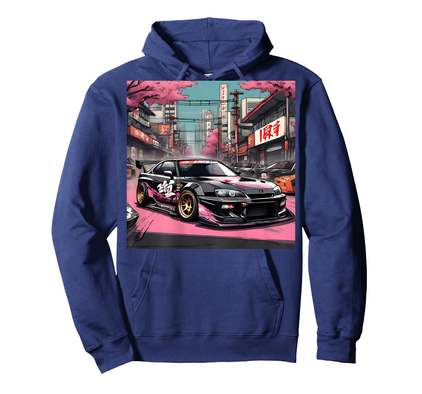 JDM Tokyo Skyline Retro Japanese Race Car Drift Art On Back T-Shirt