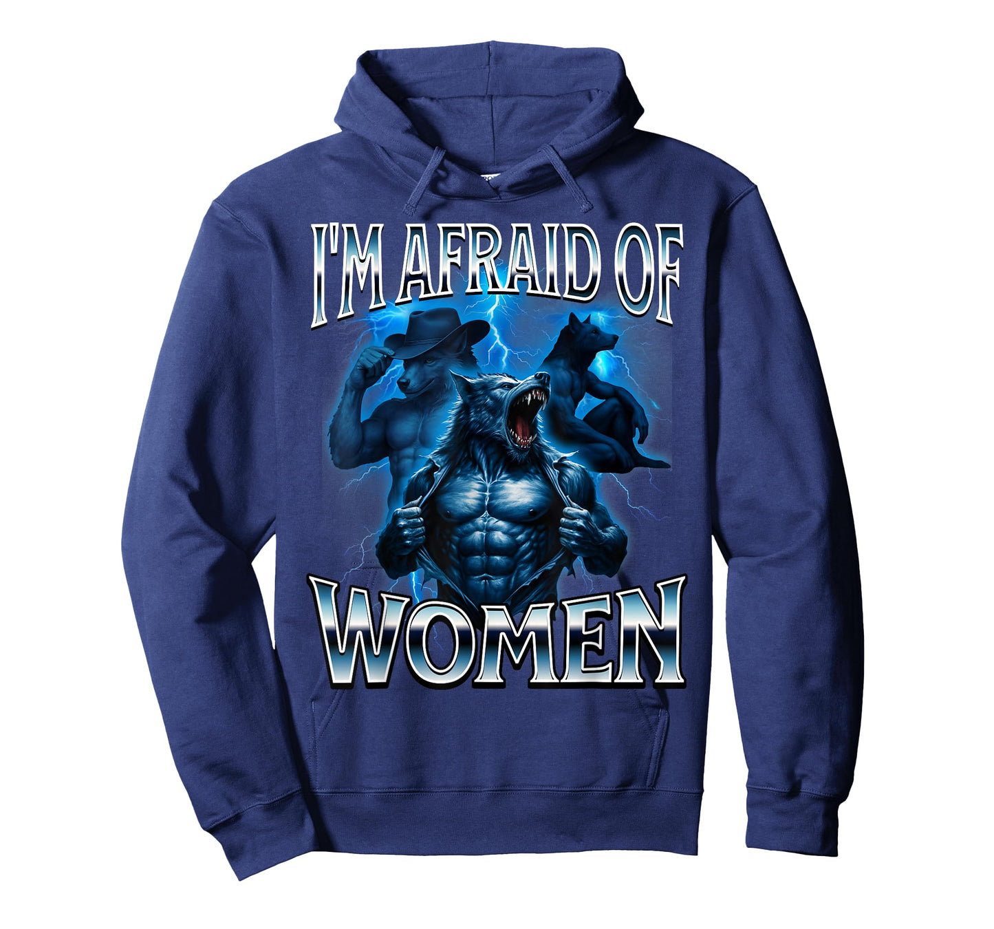 I'm Afraid of Women Werewolf Alpha Wolf Meme Cringe Scared T-Shirt