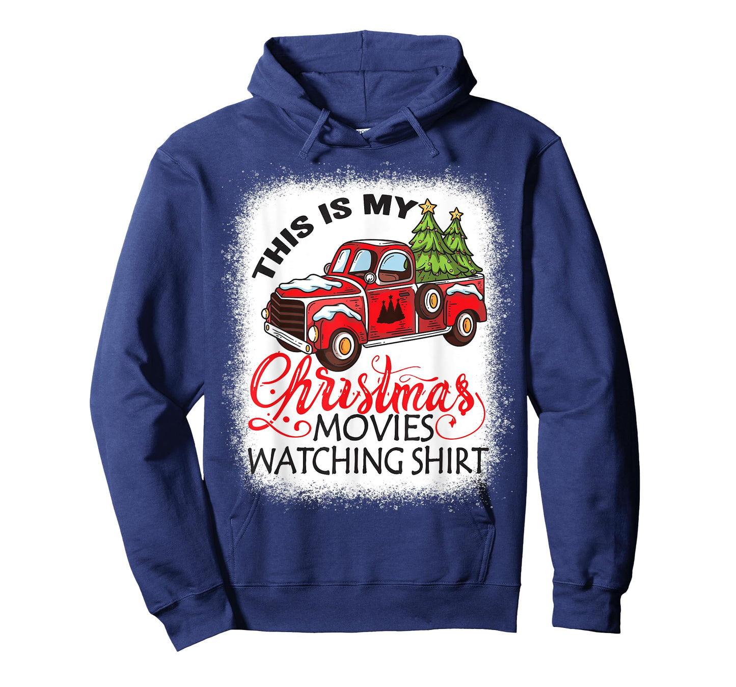 This Is My Christmas Movies Watching Shirt Bleached Xmas T-Shirt