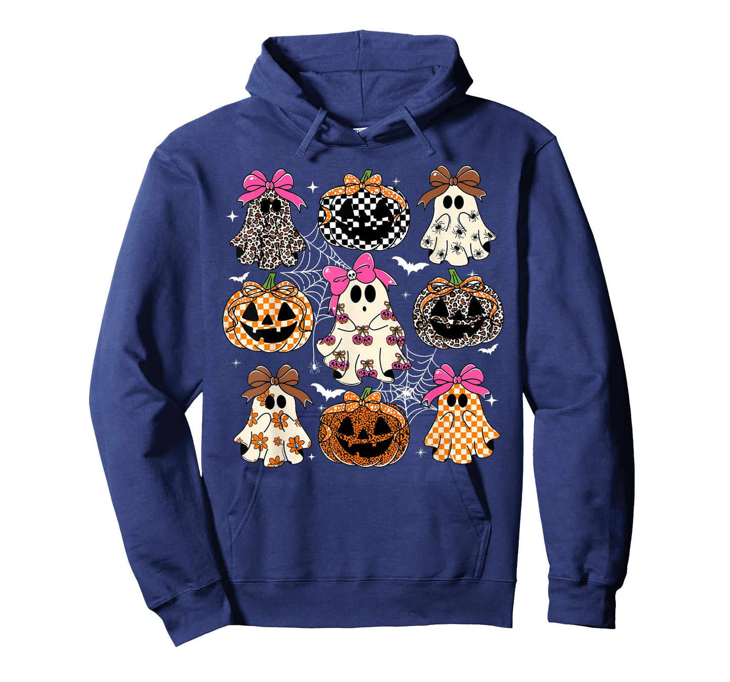 Spooky Season Halloween Coquette Bow Ghost Jack O Lantern T-Shirt
