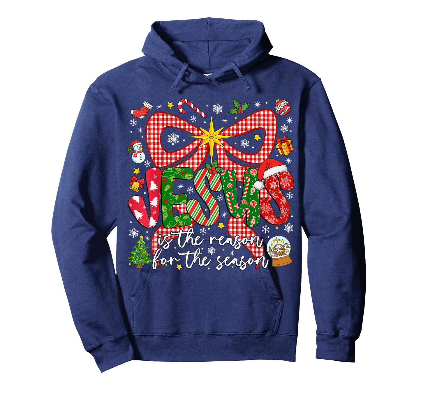 Jesus is The Reason for The Season Christian Christmas Bow T-Shirt