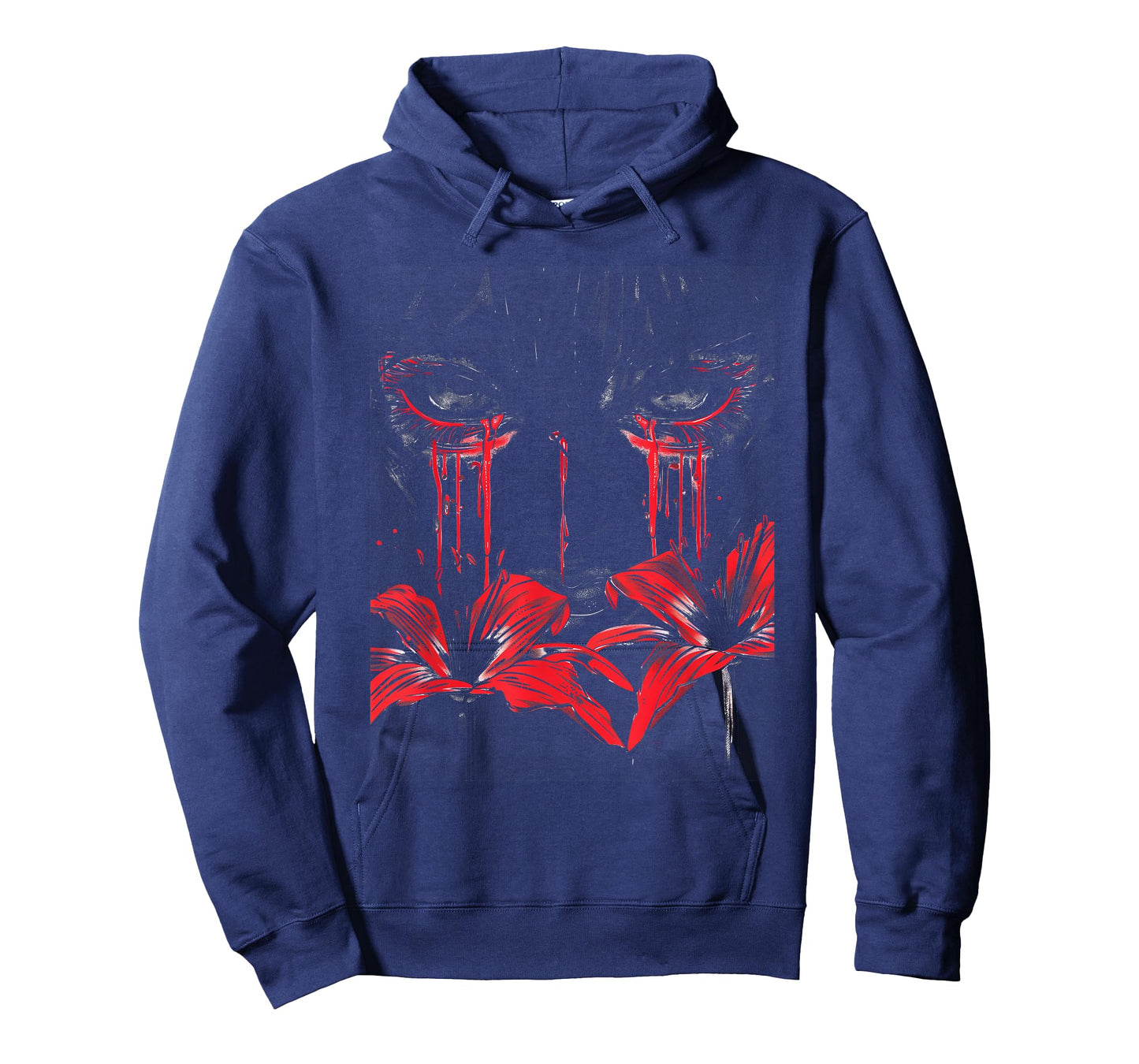 Anime Goth Sad Red Emo Art Flowers Tears Edgy Beauty T-Shirt