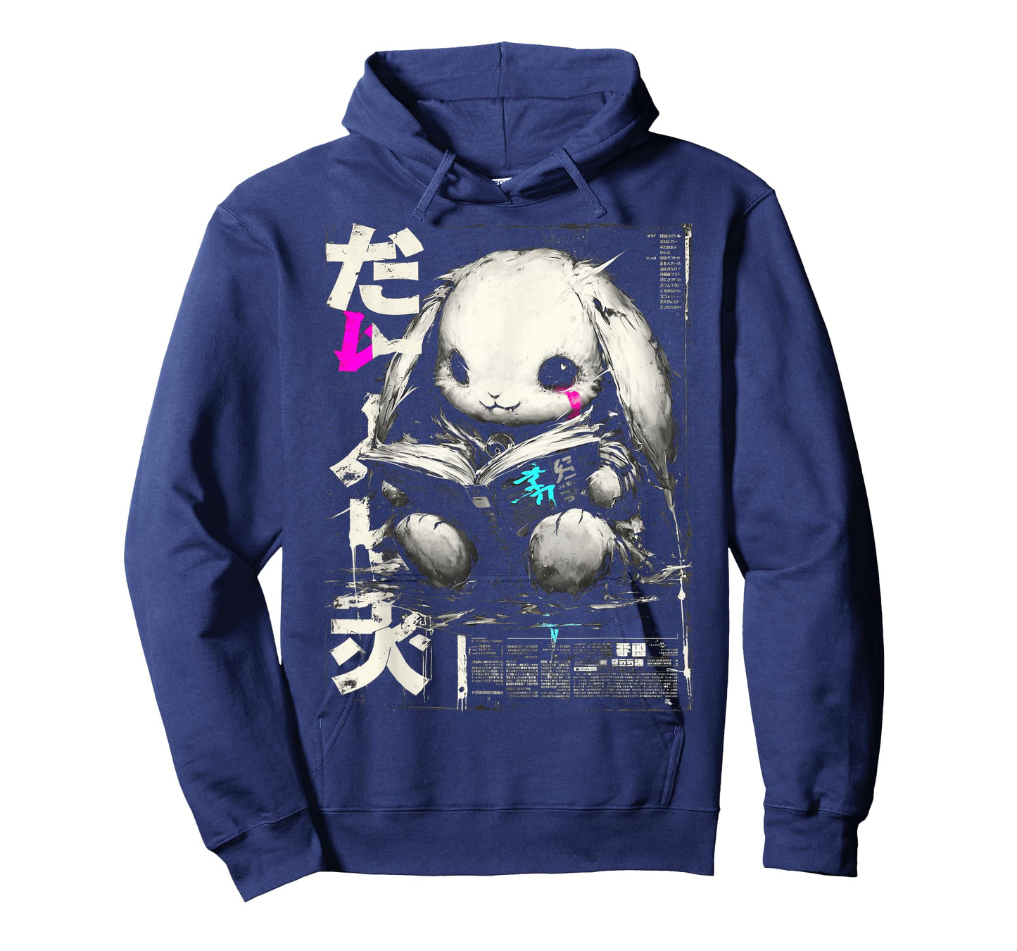 Dark Manga Bunny Reading Book Fantasy T-Shirt