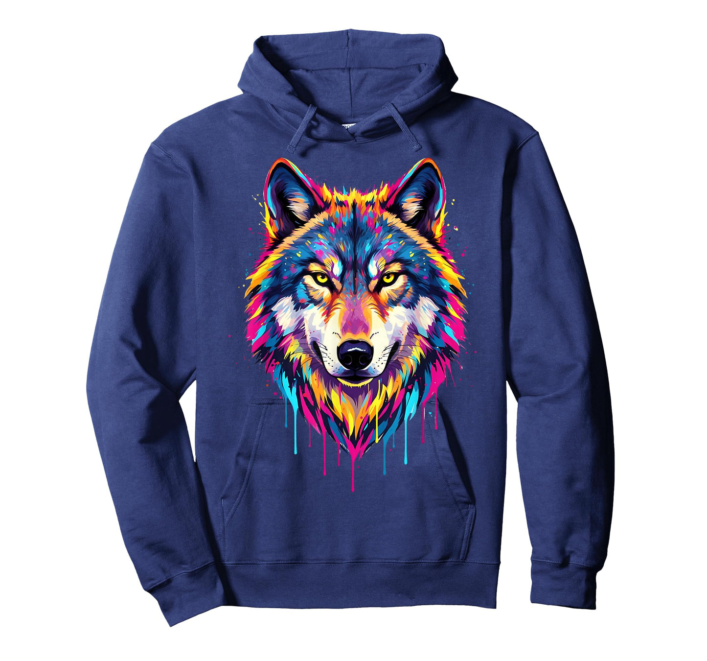 Colourful Cool Wolf Head in Vivid Shades Artistic Designed T-Shirt