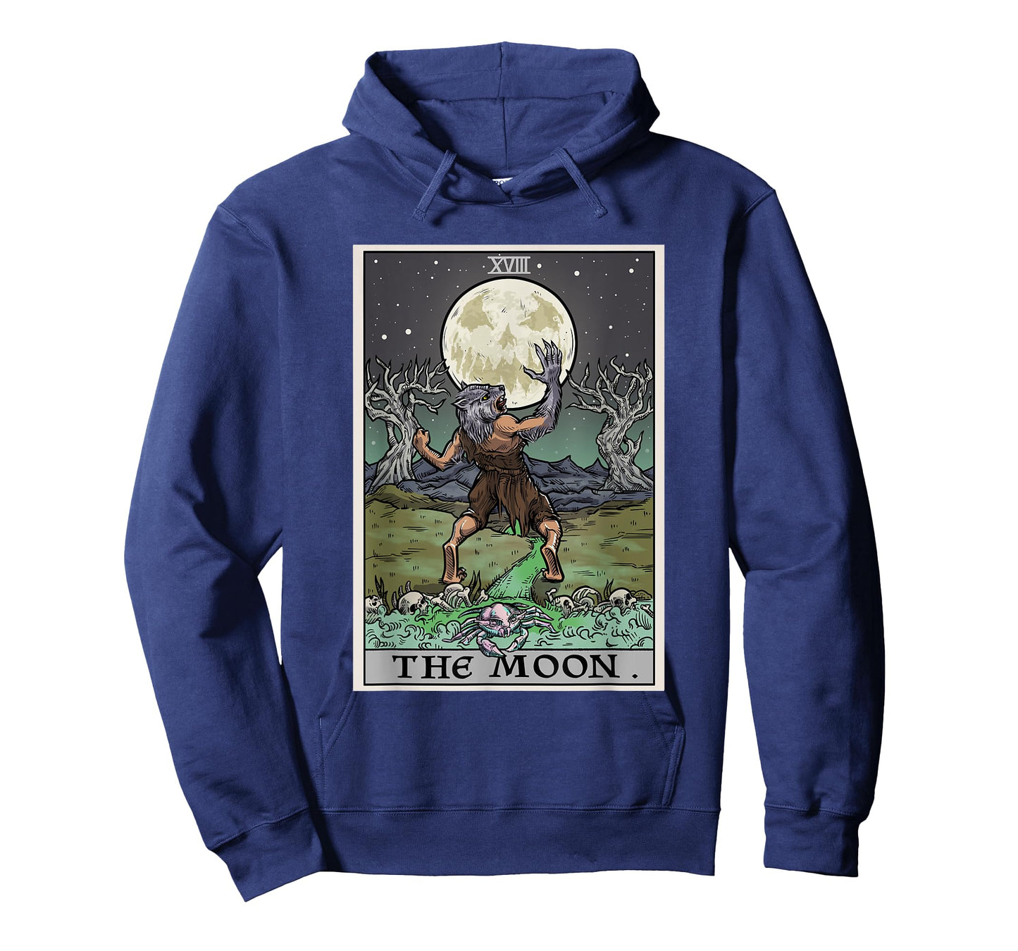 The Moon Tarot Card Halloween Werewolf Gothic Witch Horror T-Shirt