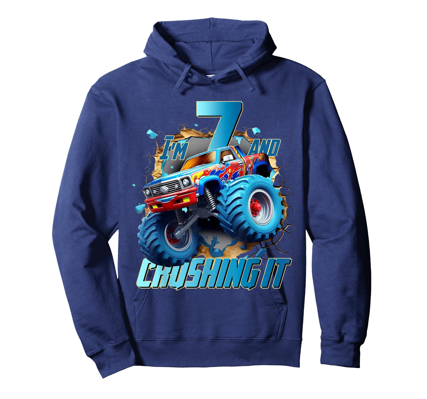 I'm Crushing it Monster Truck 7 Year Old Boys 7th Birthday T-Shirt