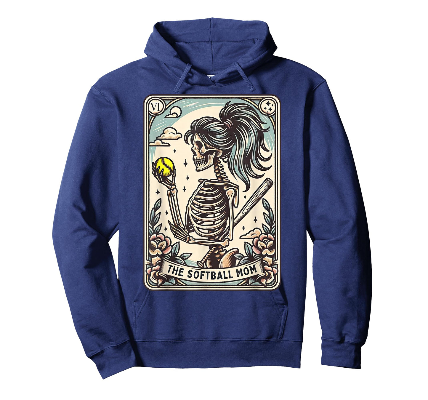 Softball Mom Tarot Card Skeleton Softball Mama Mothers Day T-Shirt