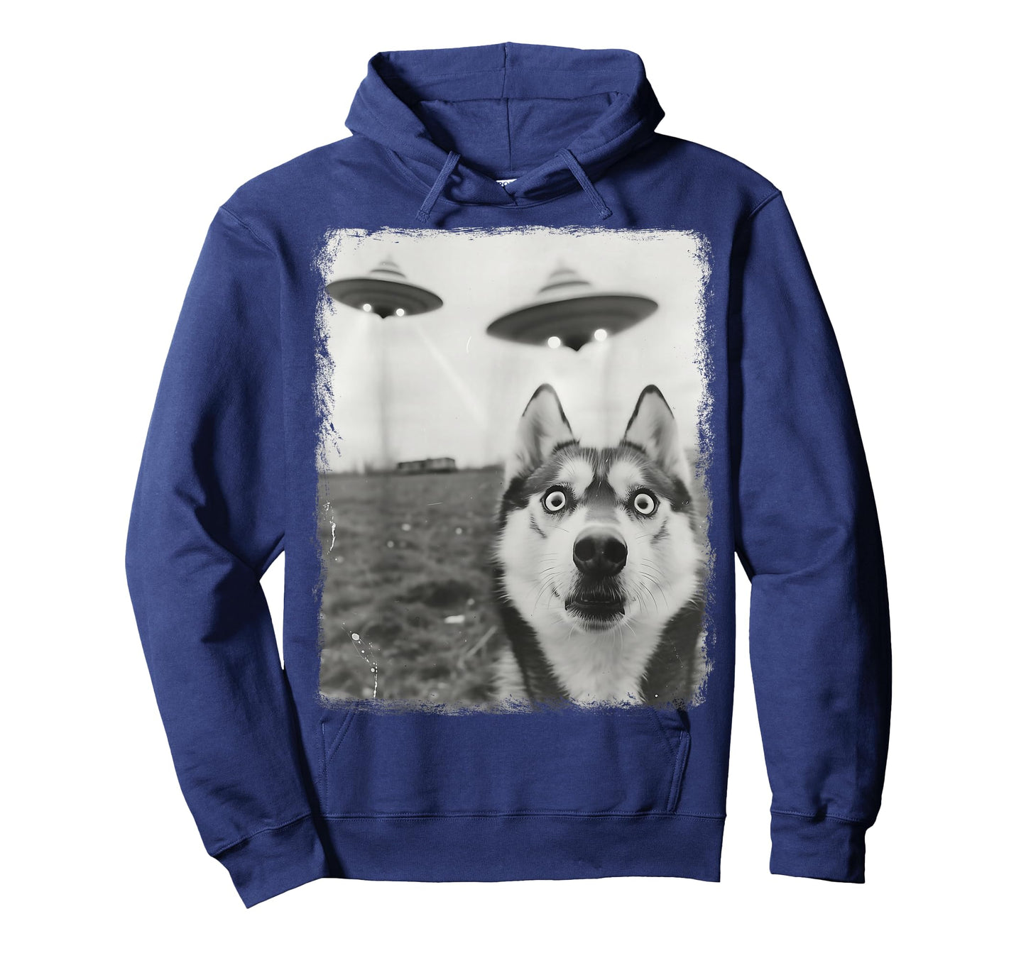 Siberian Husky Dog UFO Alien Extraterrestrial Selfie T-Shirt