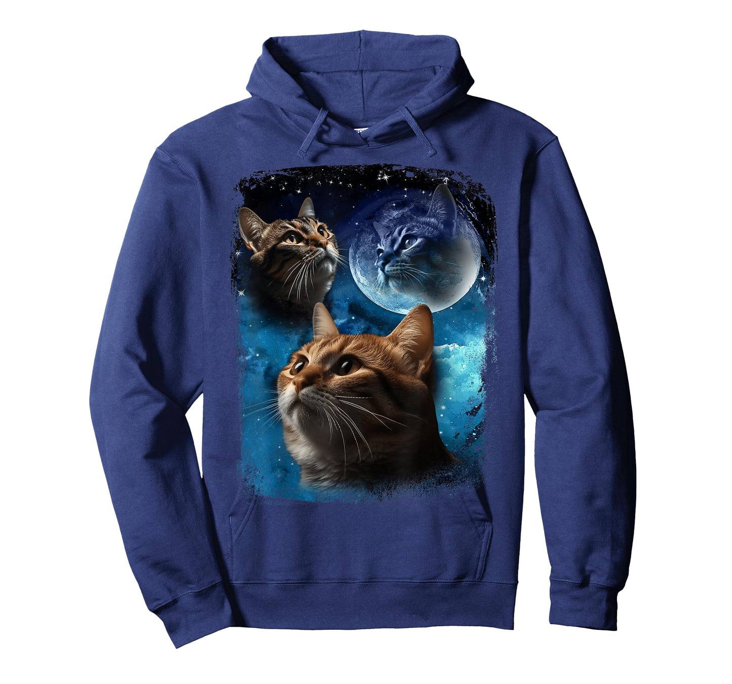 Three Cats Howl at Moon Vintage Funny Cat Howling wolf meme T-Shirt