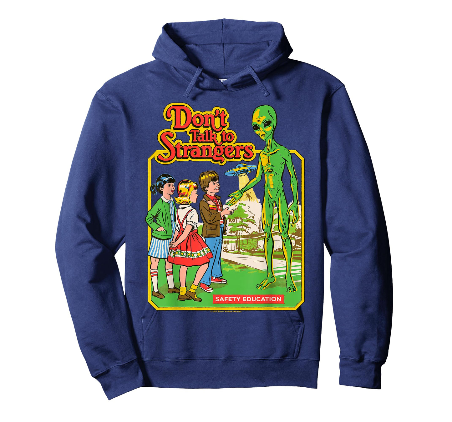 Don't Talk to Strangers Alien UFO Retro Funny Adult Humor T-Shirt