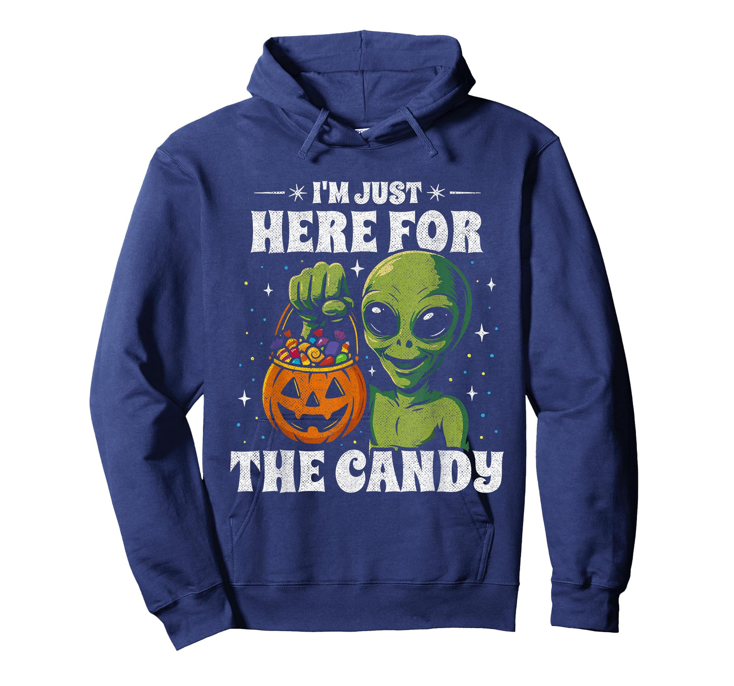 Funny UFO Alien Halloween Costume - Just Here for The Candy T-Shirt