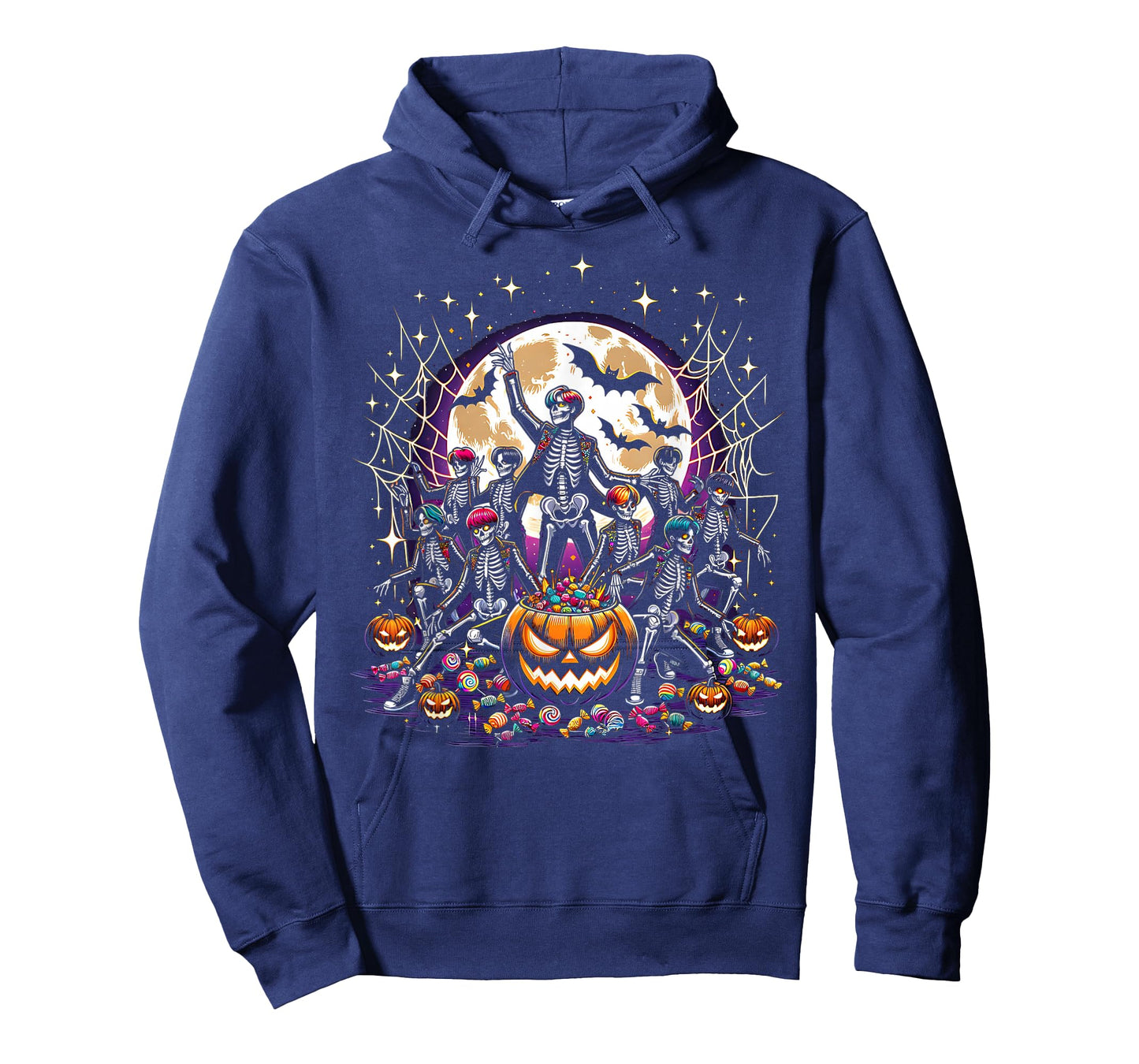 Girls Halloween K-Pop Boy Band Skeletons Graphic T-Shirt