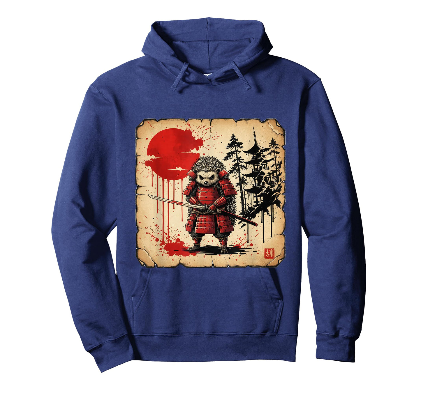 Samurai Hedgehog Warrior Dark Japanese Mythology Art T-Shirt