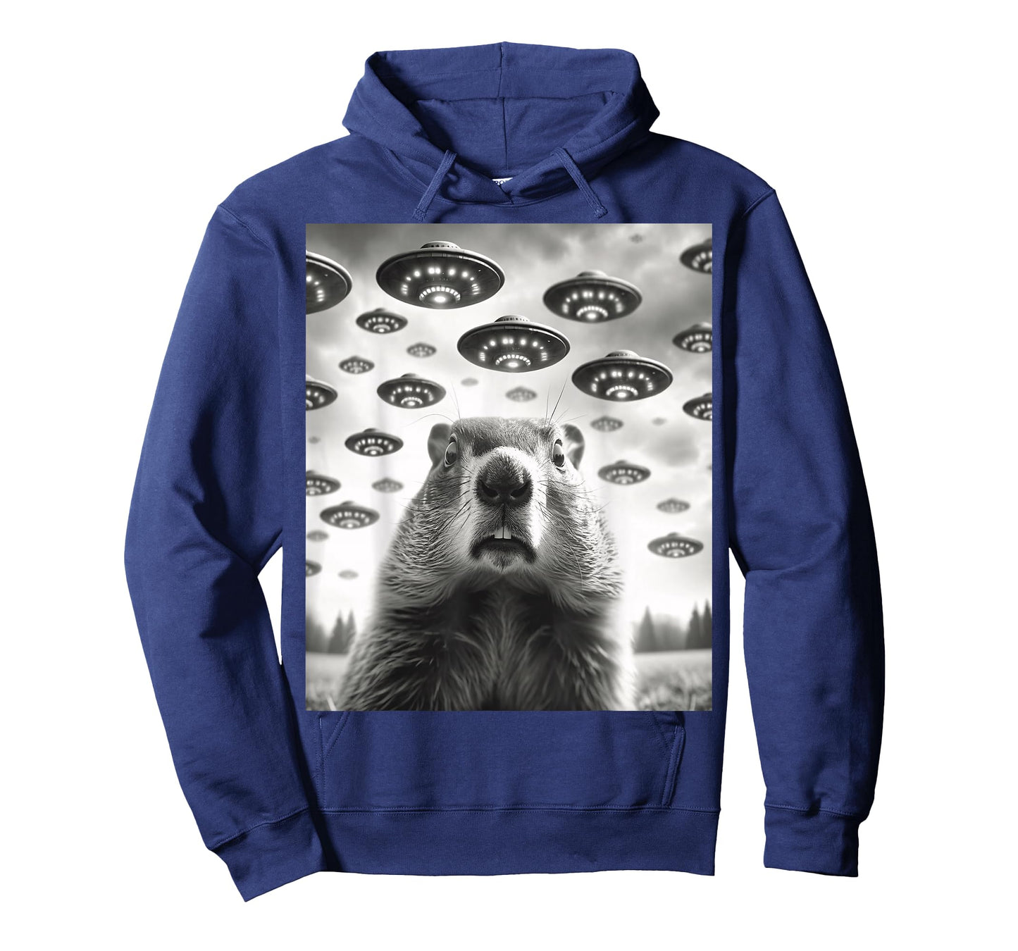Funny Groundhog Selfie With Alien UFOs Weird Ground Hog Day T-Shirt