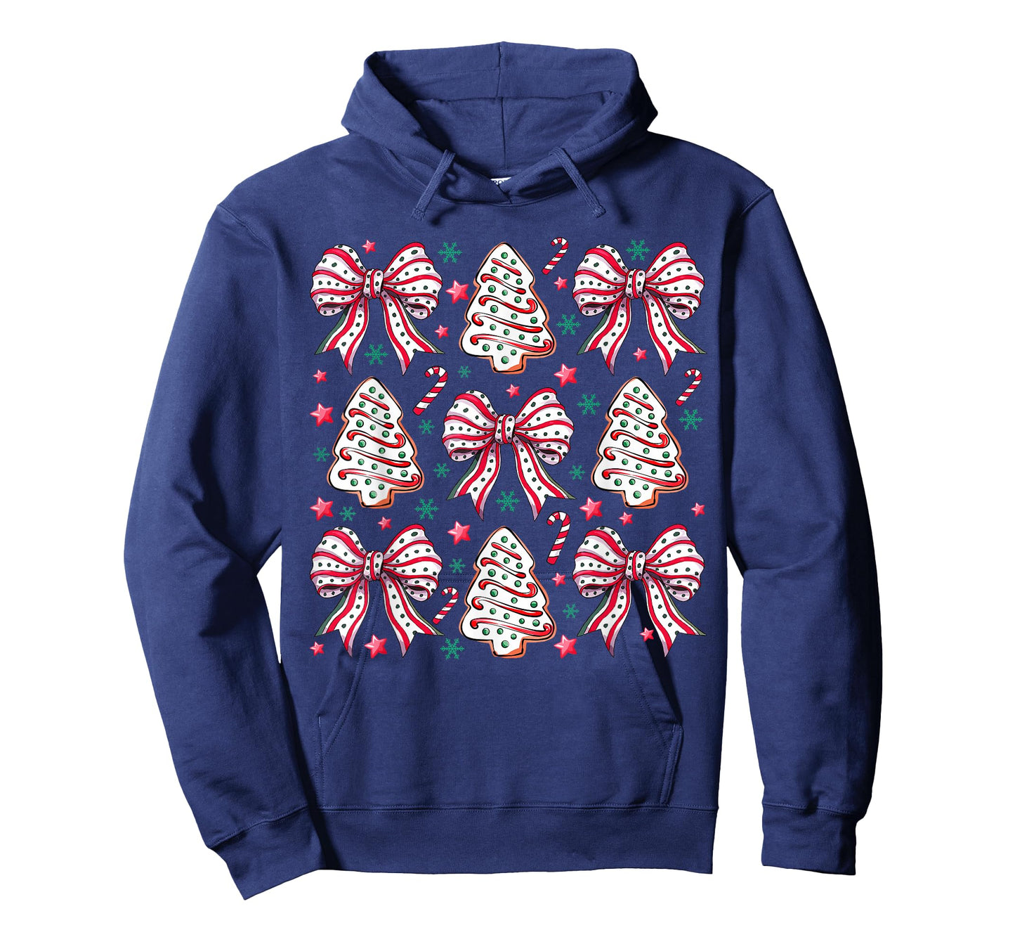 Coquette Bow Tree Cake Candy Cane Merry Christmas Women Kids T-Shirt