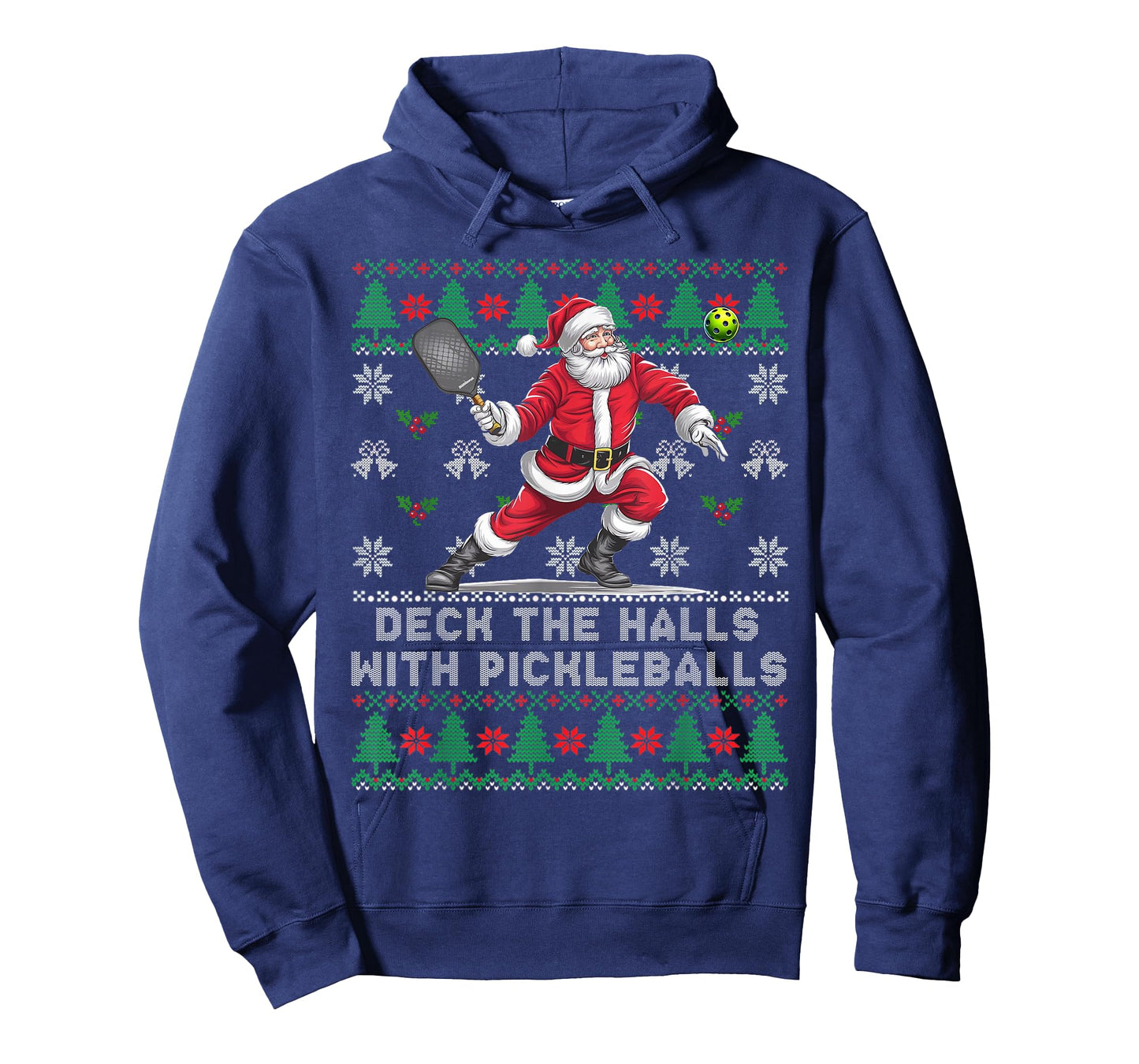 Funny DECK THE HALLS Ugly Christmas Sweater Pickleball Memes T-Shirt