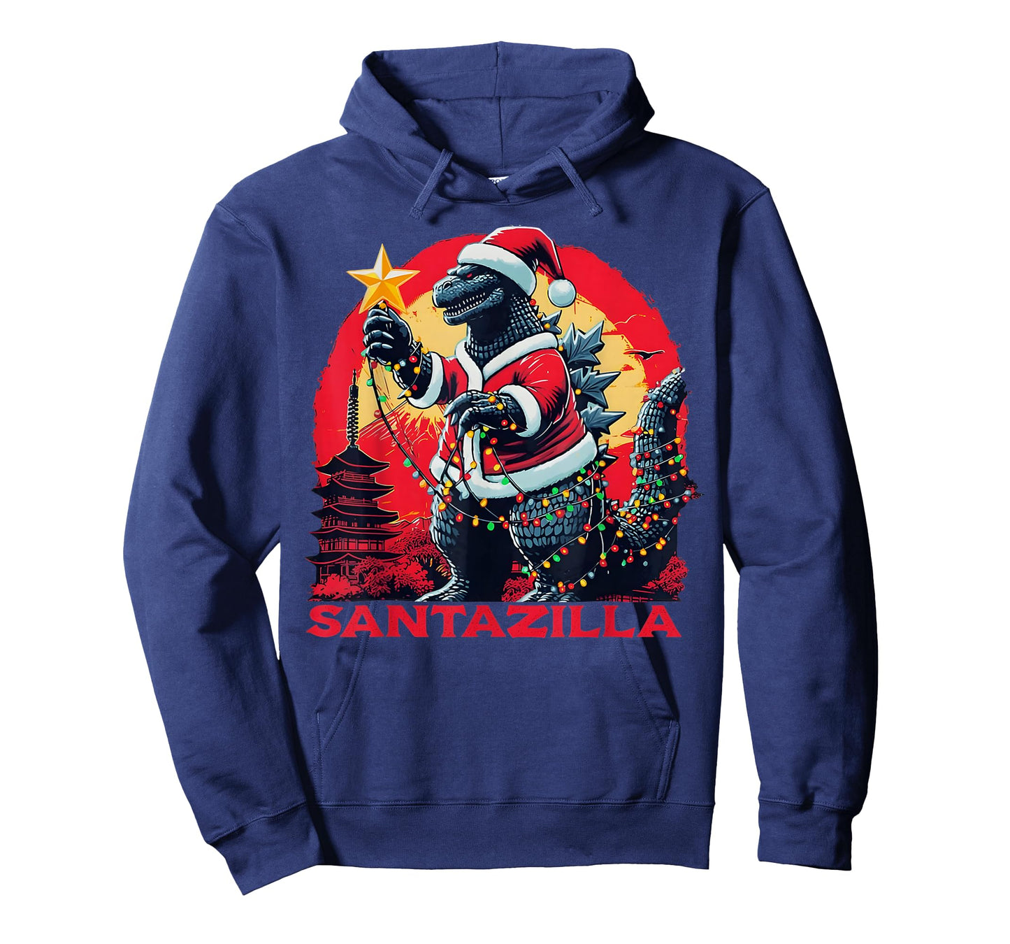 Xmas Christmas Santazilla Funny Holiday Monster Dinosaur T-Shirt