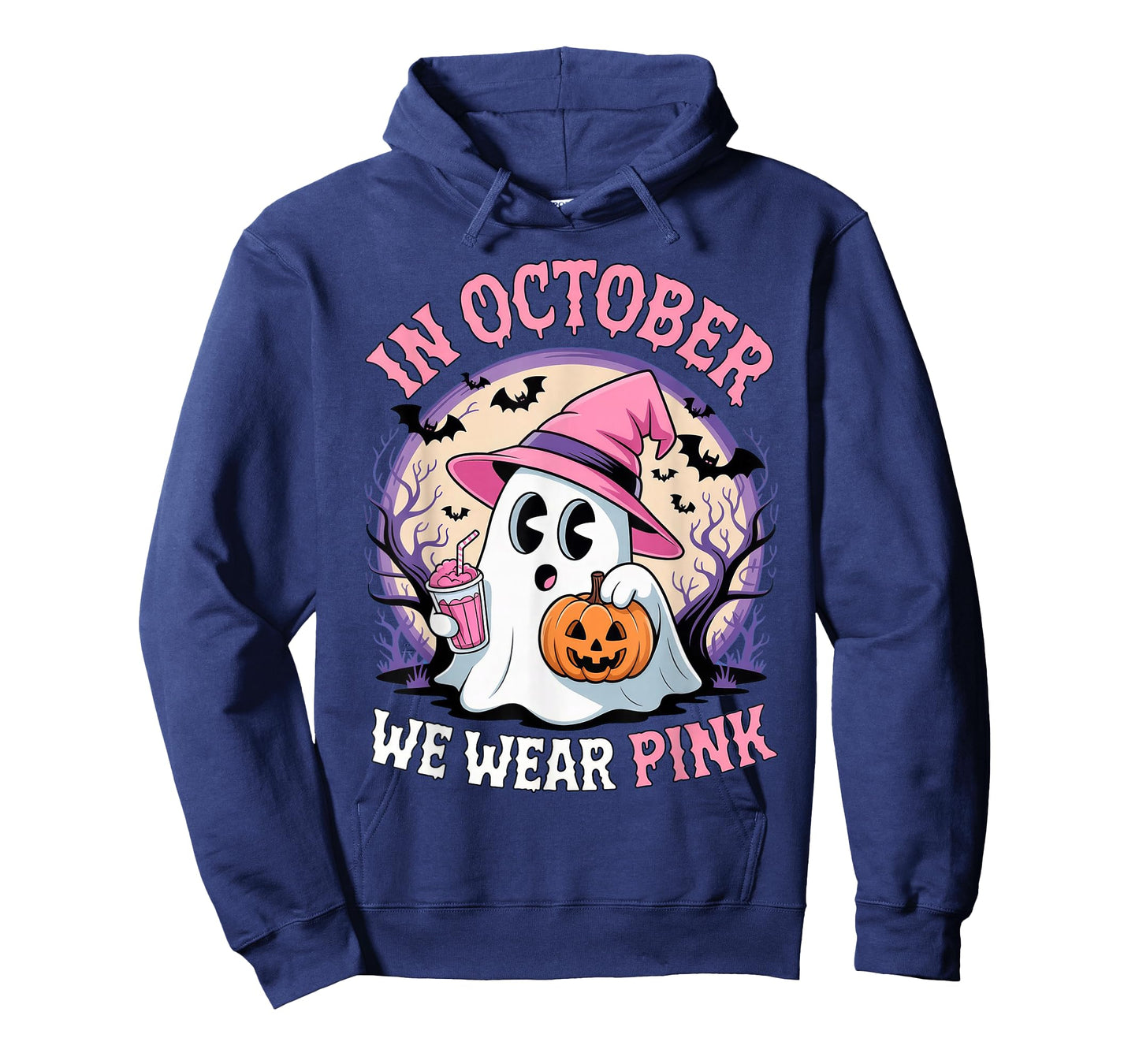 Breast Cancer in October We Wear Pink Ghost T-Shirt