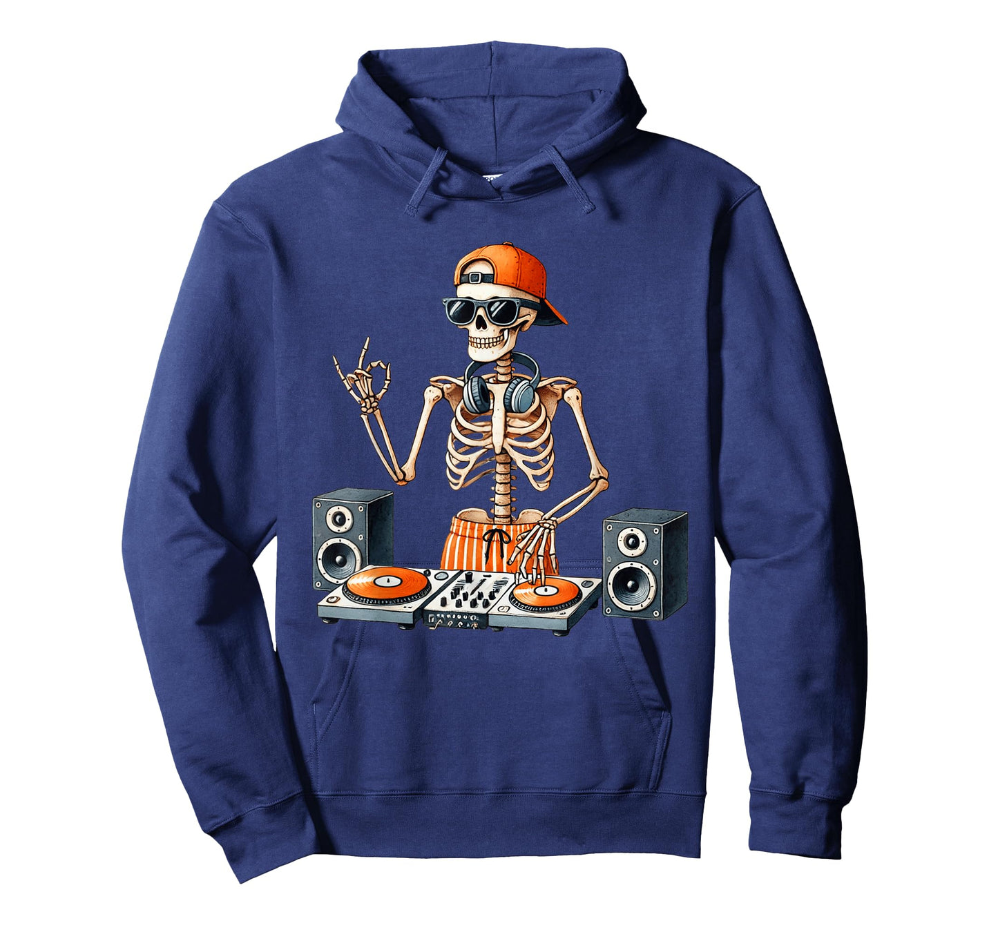 Skeleton DJ Halloween Costume Turntable Music Funny Men Boys T-Shirt