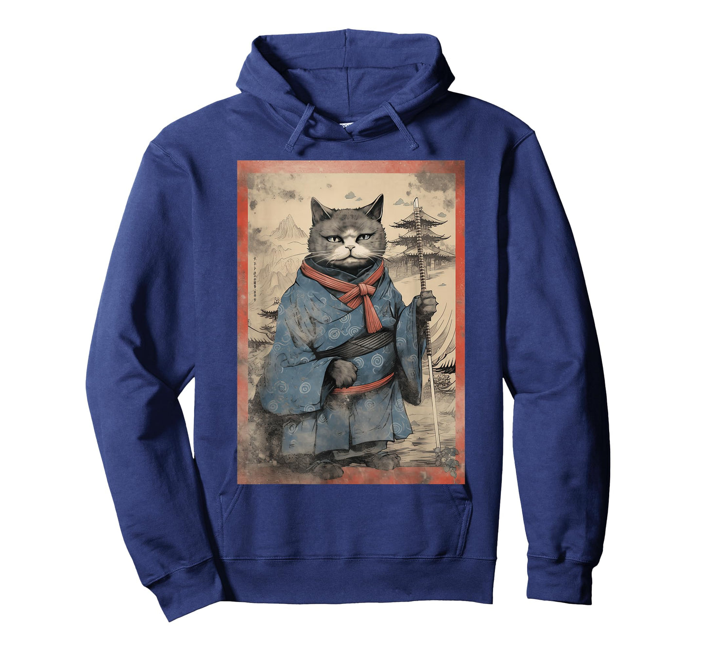Japanese Art Cat Ninja Ukiyo-E Anime Style Samurai T-Shirt