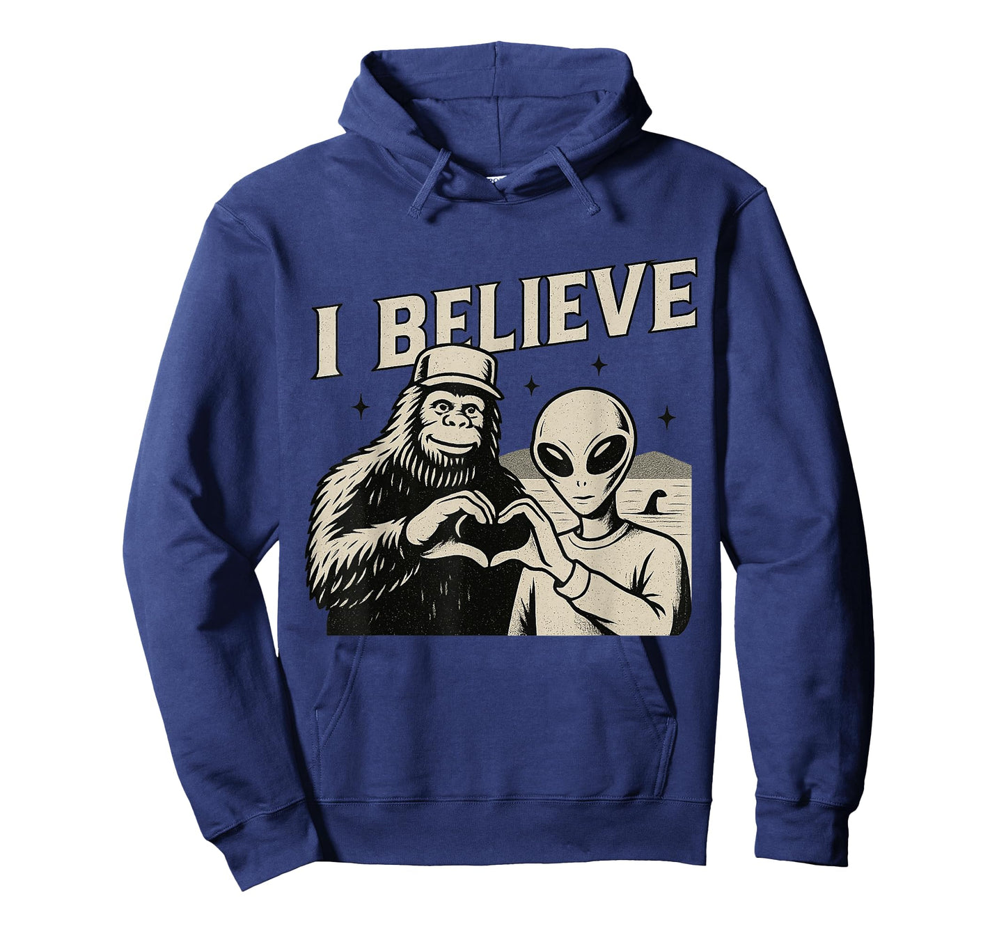 Vintage I Believe Funny Bigfoot Alien Loch Ness Cryptid T-Shirt