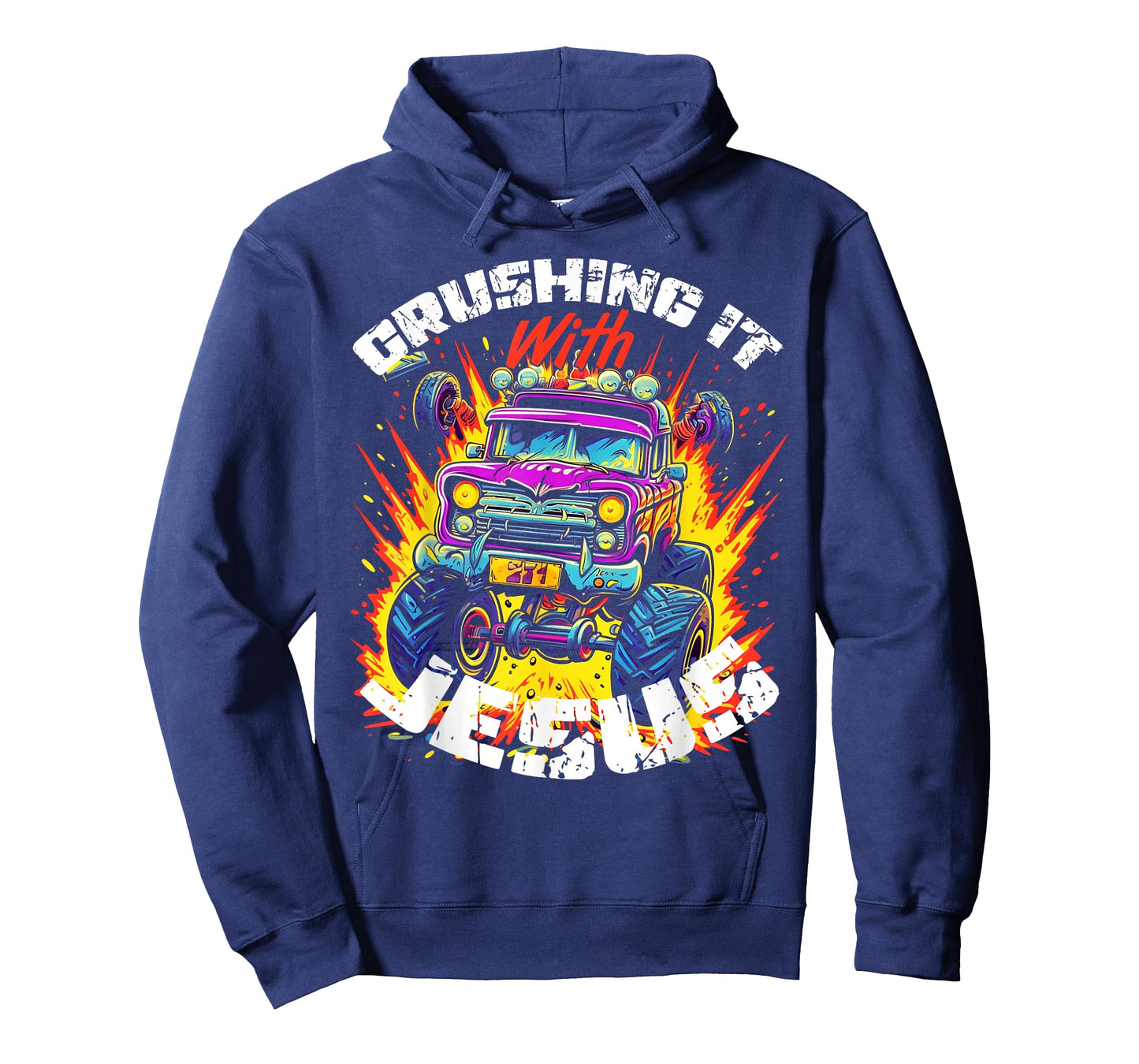 Crushing It With Jesus - Funny Christian Monster Truck Faith T-Shirt