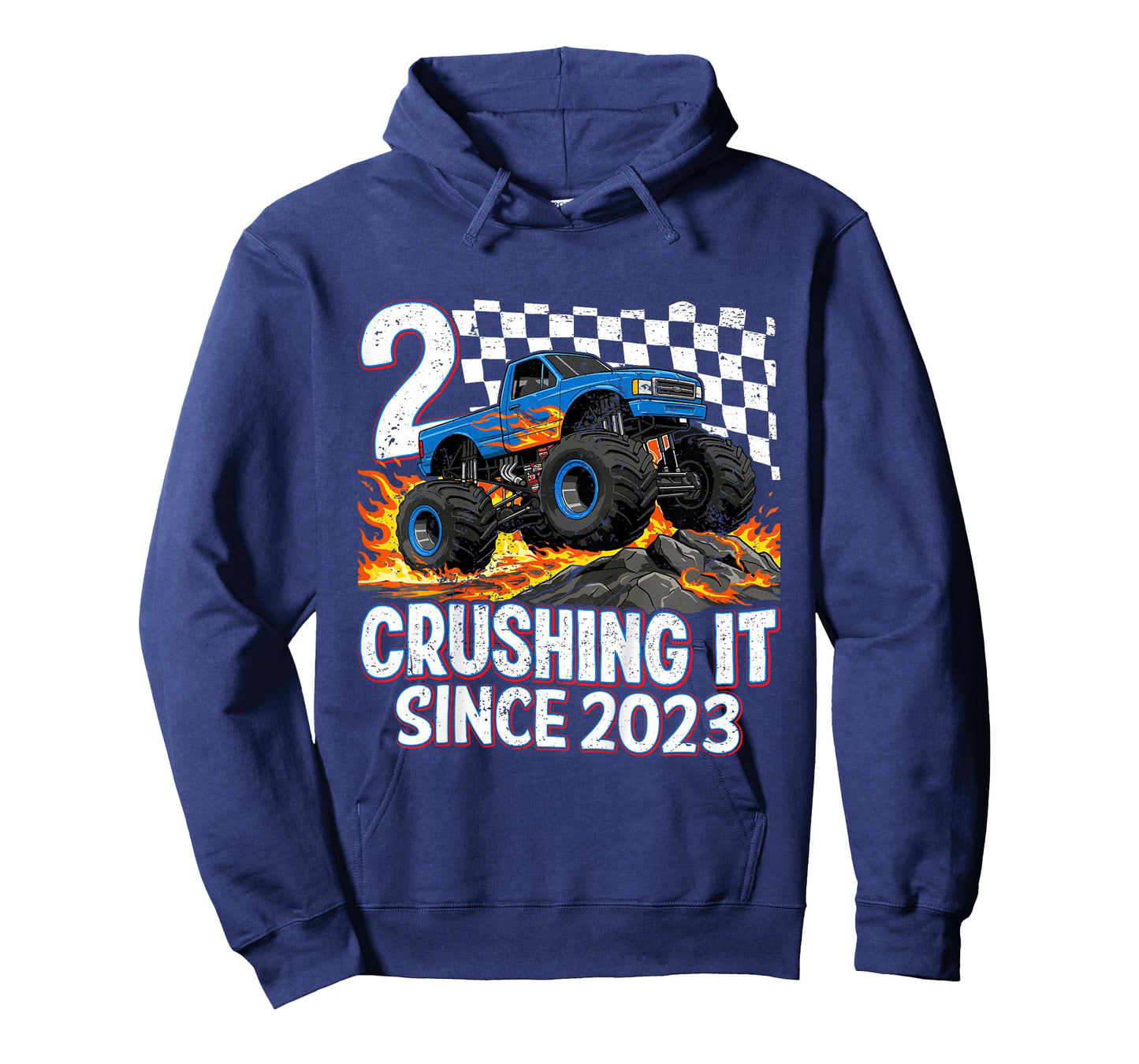 2nd Birthday Monster Truck 2 year Old Boys Party Born 2023 T-Shirt