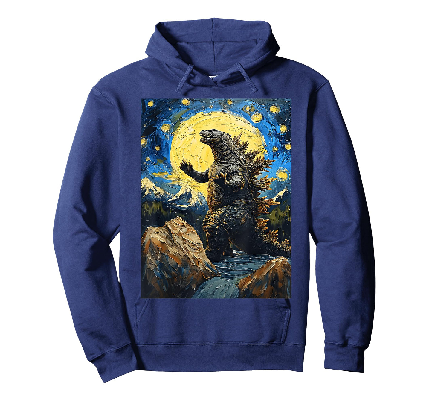 Japanese Monster Kaiju in Van Gogh Starry Night T-Shirt