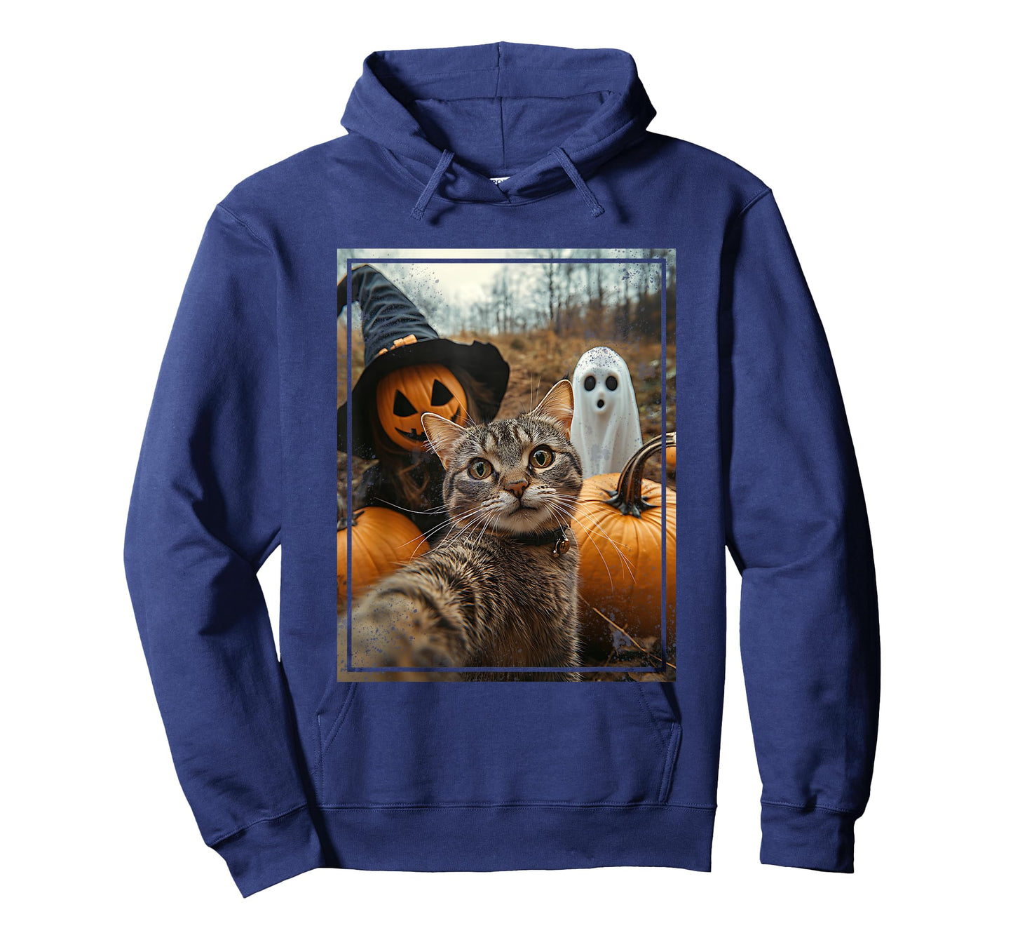 Orange Cat Selfie Halloween Pumpkin Patch Spooky Season T-Shirt