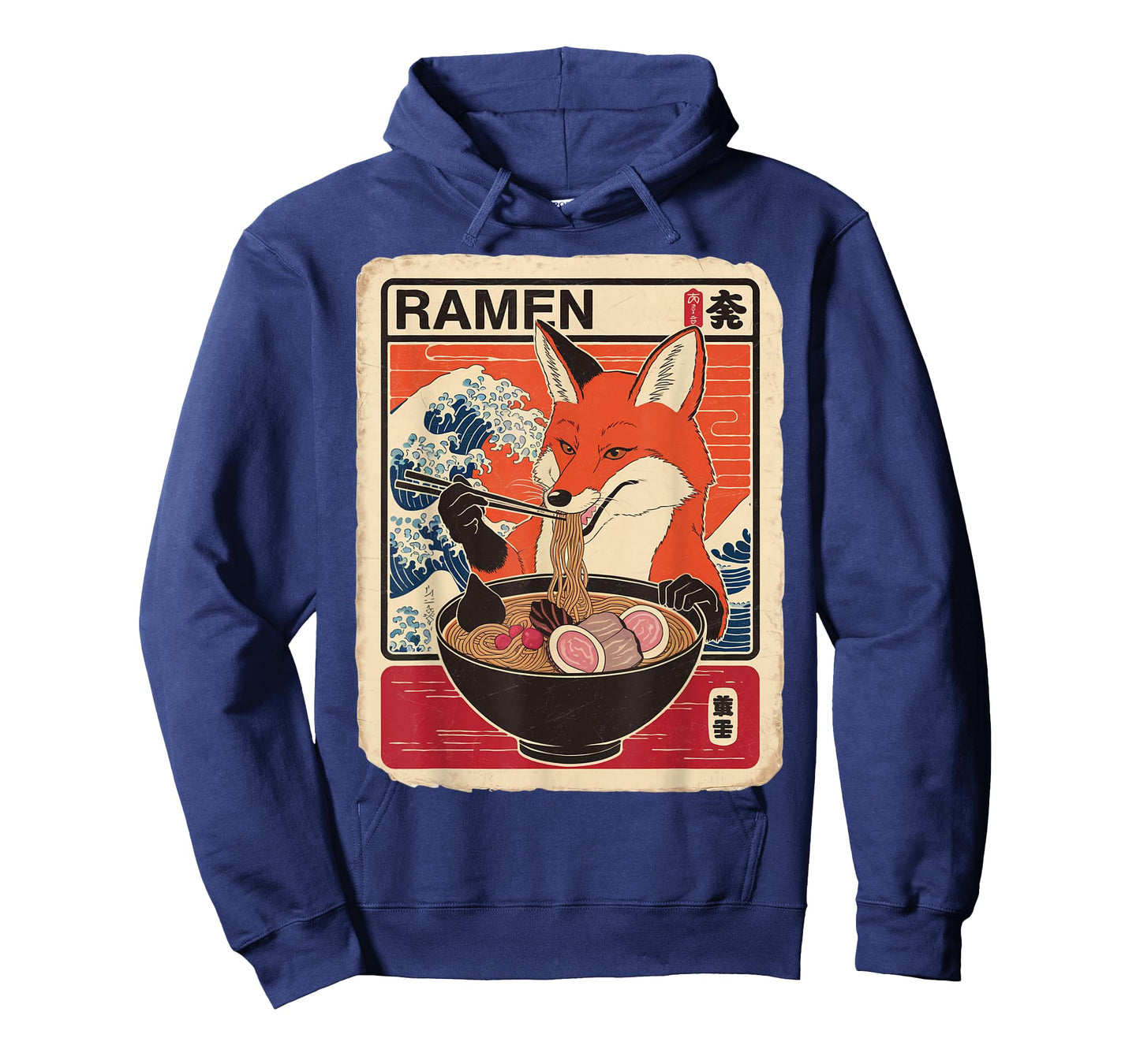 Fox Ramen Japanese Funny Graphic Kawaii Ezo Orange Fox T-Shirt