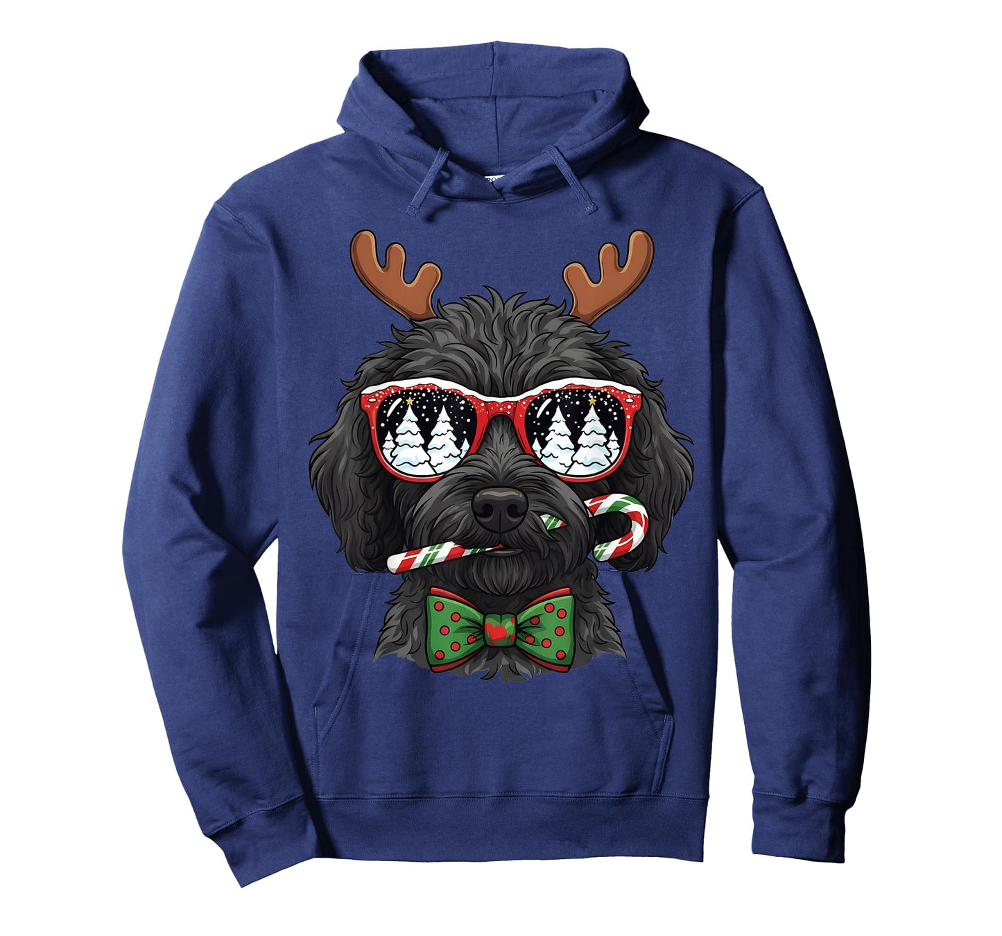 Black Doodle Christmas Reindeer Holiday Dog Lover Xmas T-Shirt