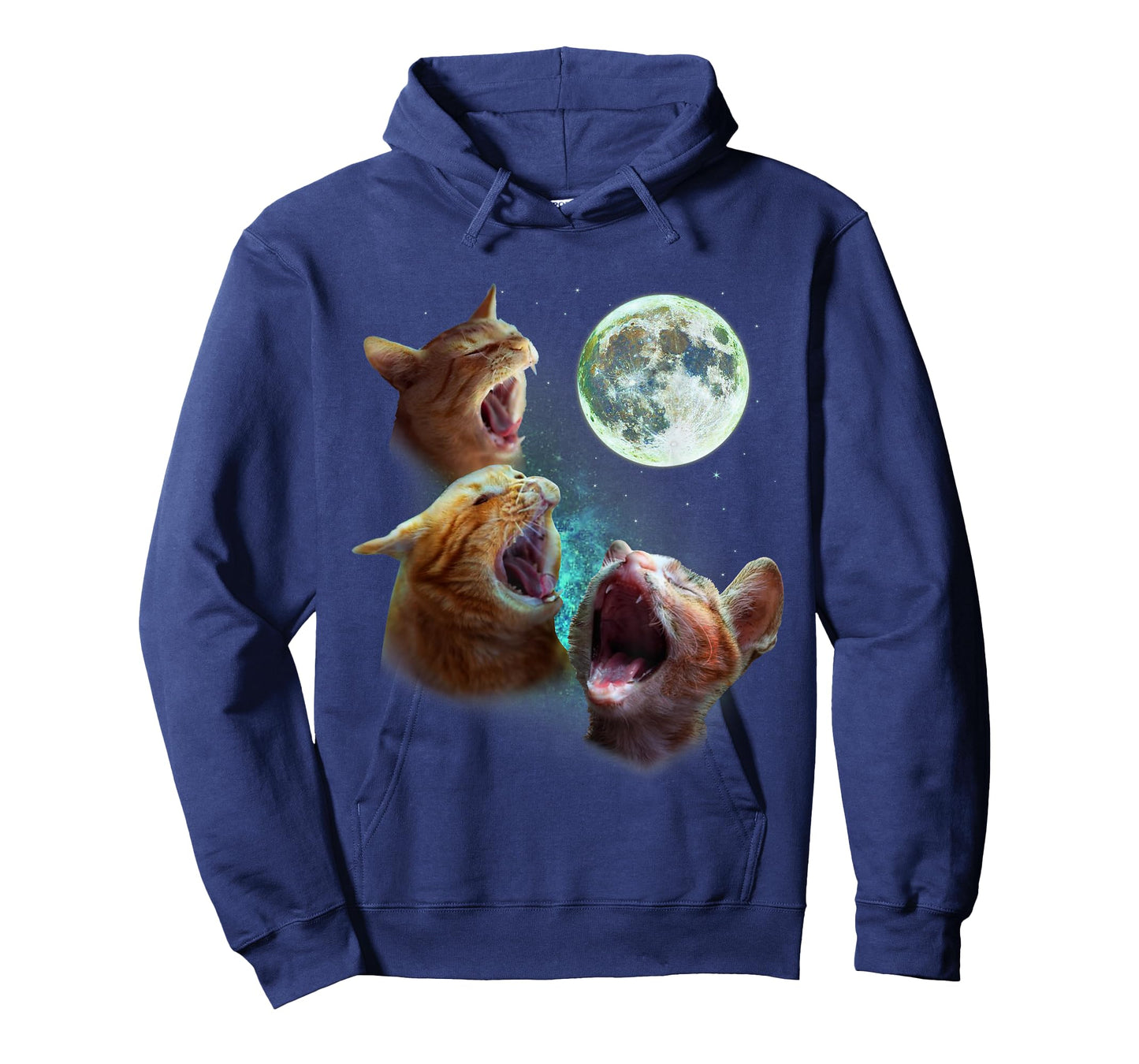 Three Orange Tabby Cats Howl At Moon 3 Wolfs - Funny Parody T-Shirt