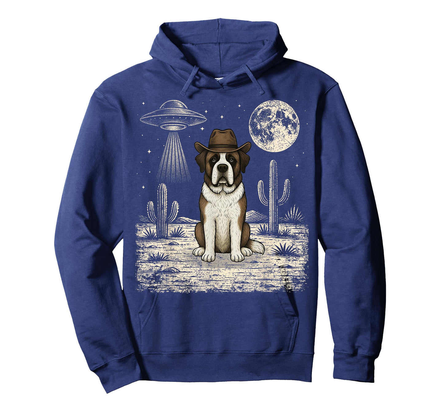Funny Saint Bernard Cowboy Western Dog UFO T-Shirt