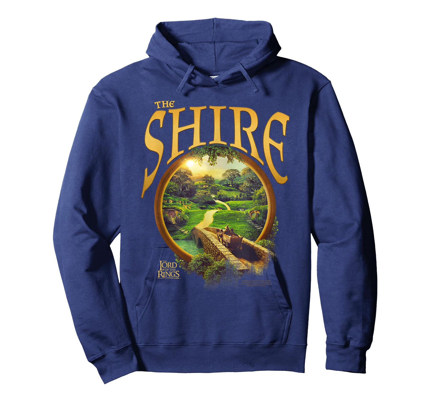 Lord of The Rings The Shire Round Gold Illustration Movie T-Shirt