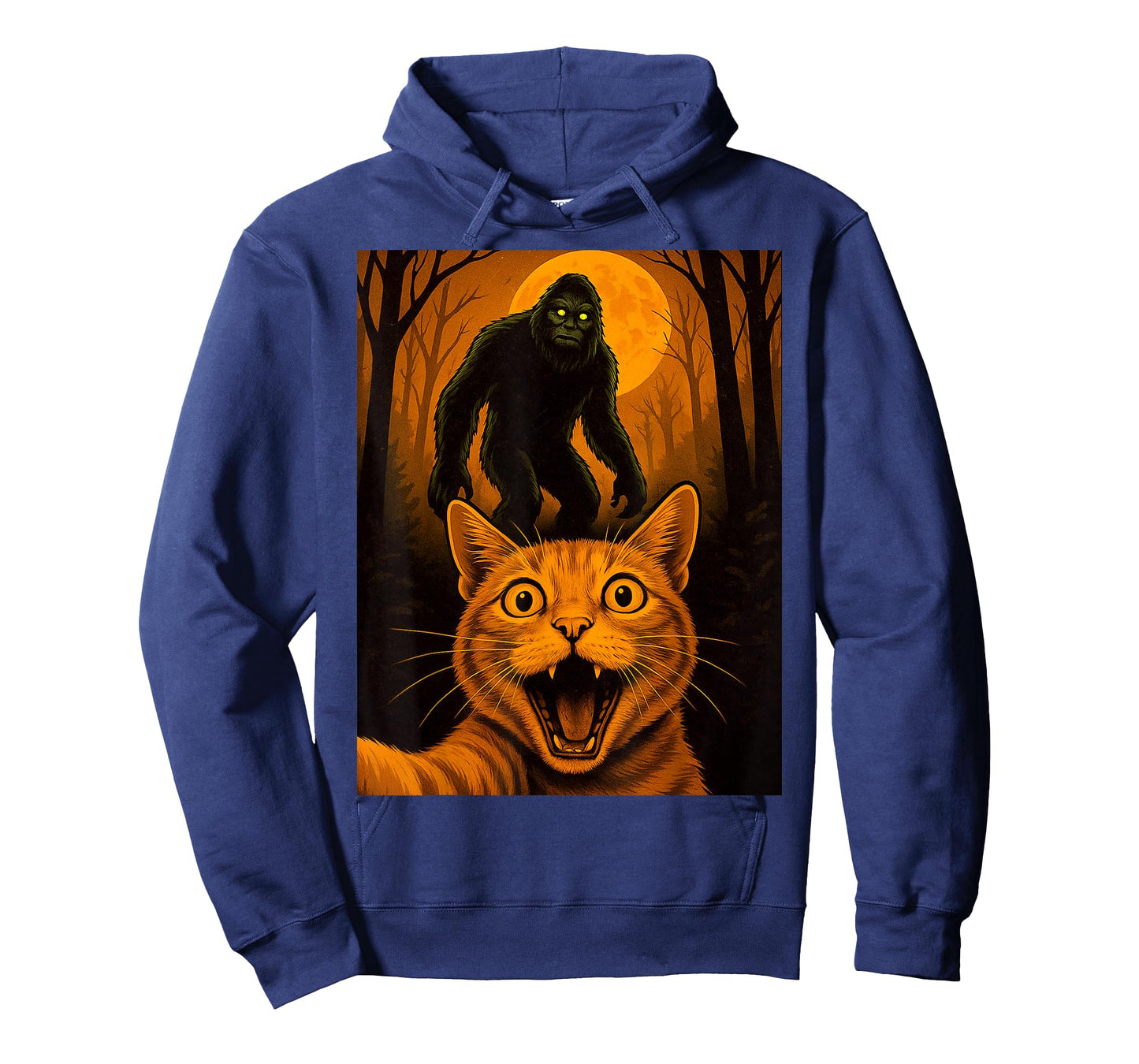 Scared Cat Selfie with Zombie Bigfoot Sasquatch Halloween T-Shirt