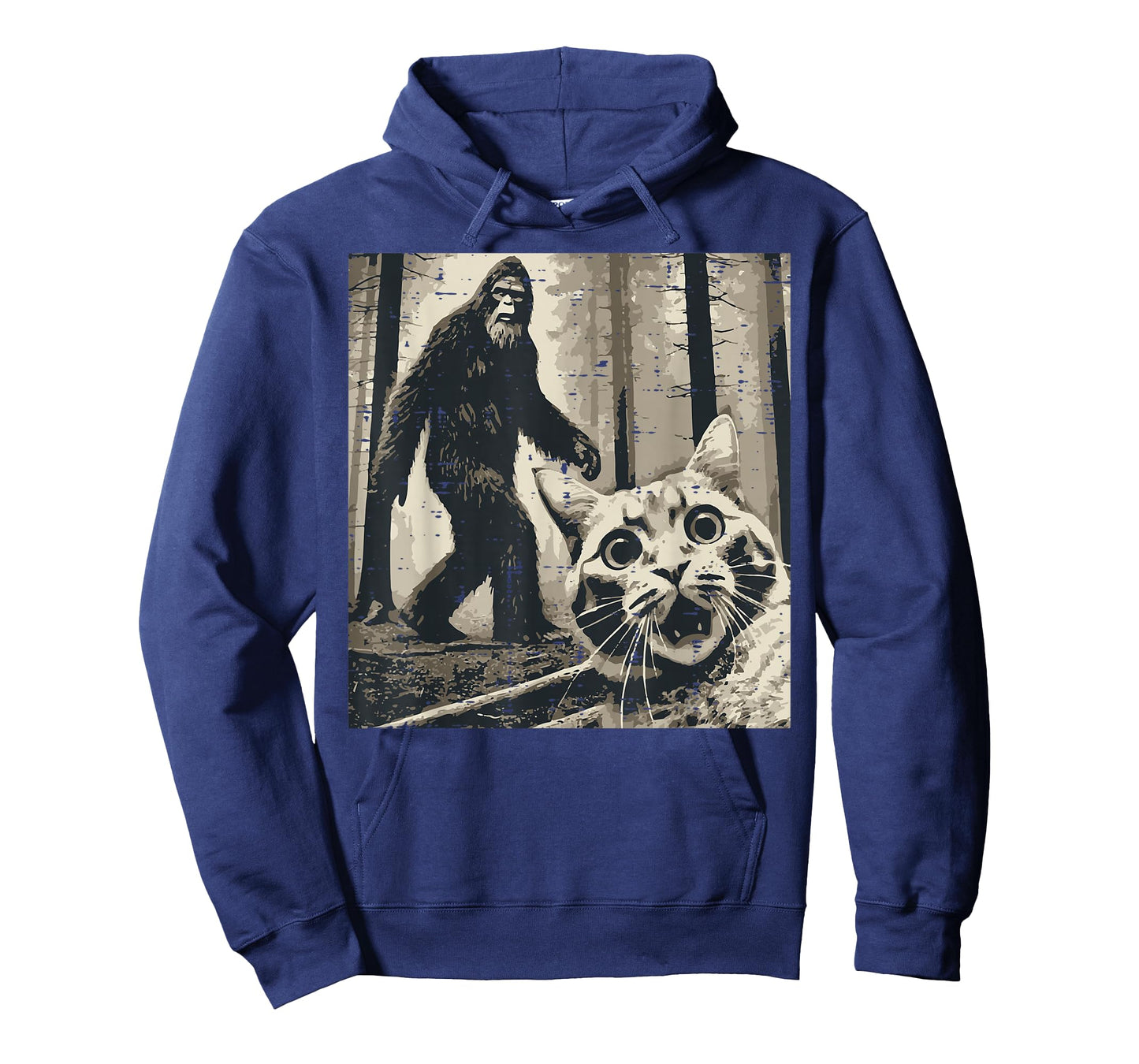 Bigfoot Sasquatch Cat Selfie Funny Meme Kitty Men Women Kids T-Shirt