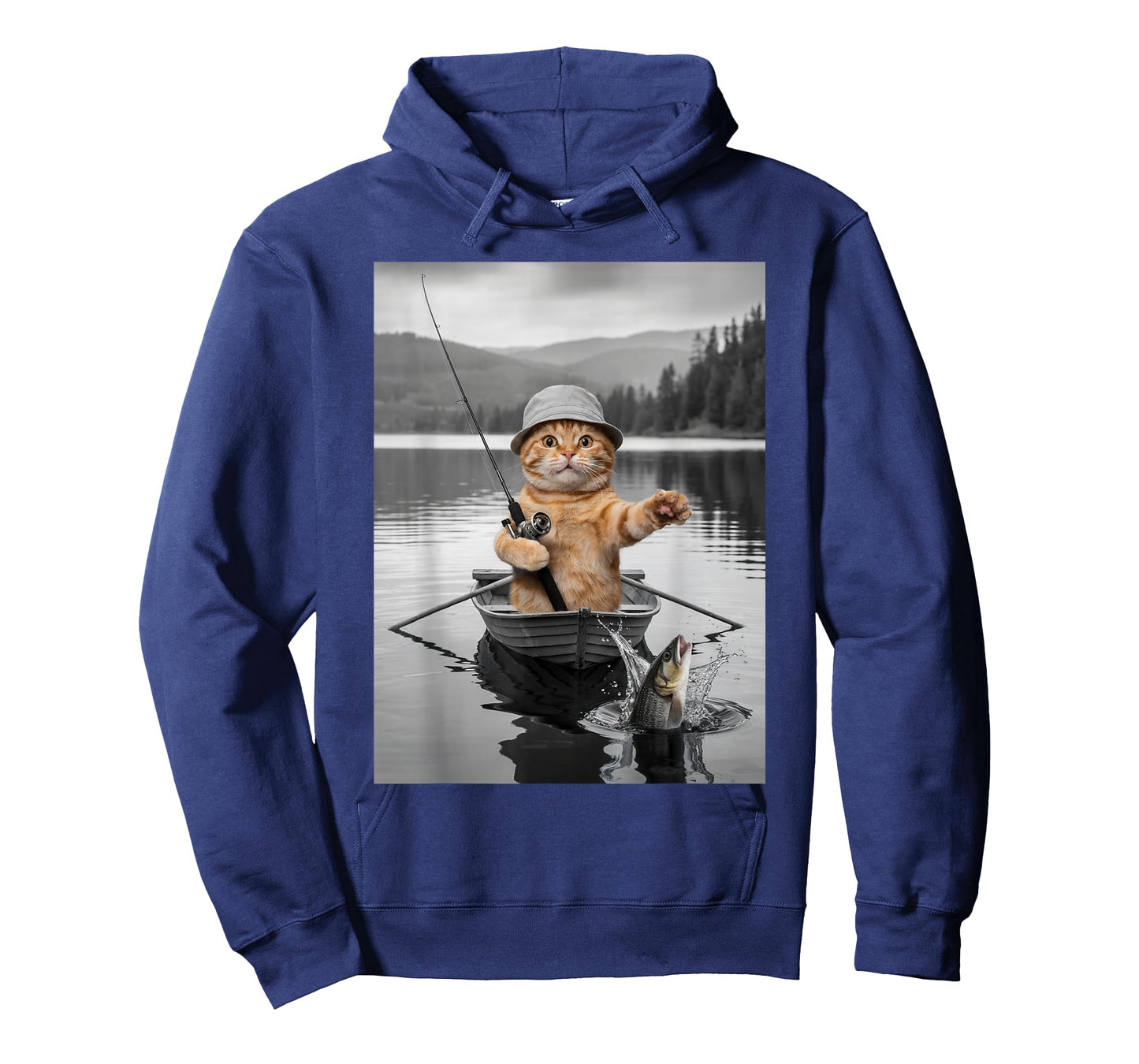 Weird Cat Selfie Boat Fishing Funny Cat Meme T-Shirt