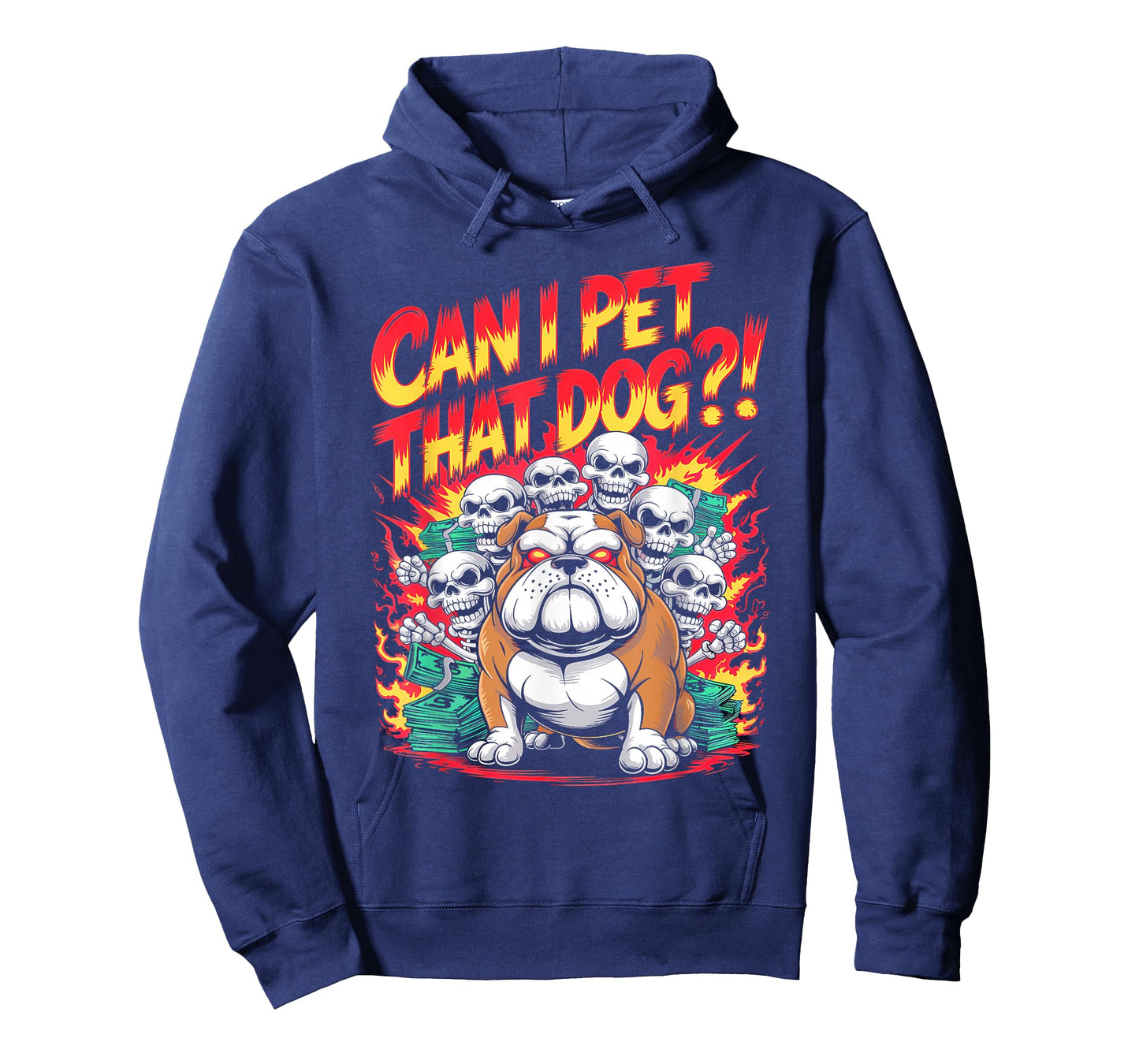 Can I Pet That Dog?! Cute Skeleton Halloween Bulldog Bootleg T-Shirt