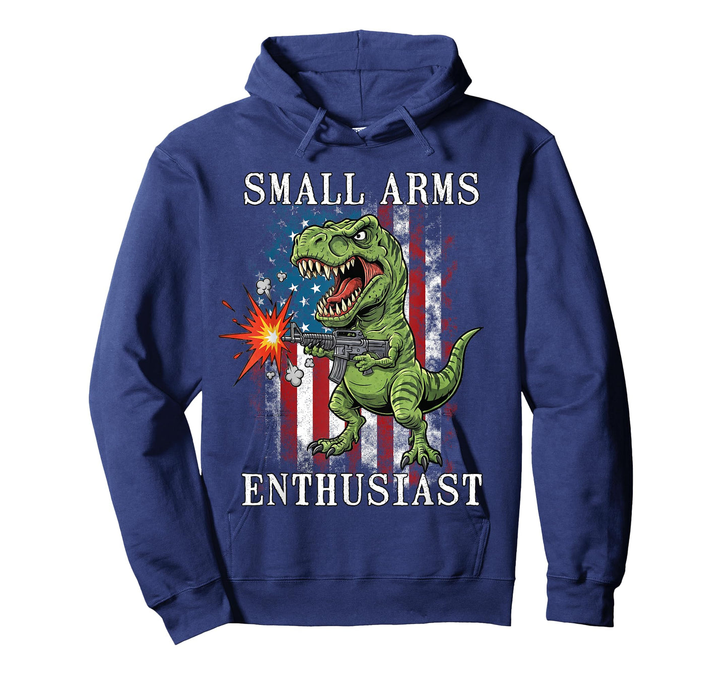 Small Arms Enthusiast Funny T-rex with Machine Gun USA Flag T-Shirt