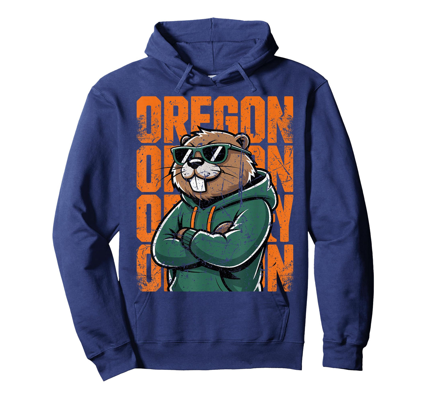 Retro Oregon Style Animal Beaver Graphic Cool Sunglasses T-Shirt