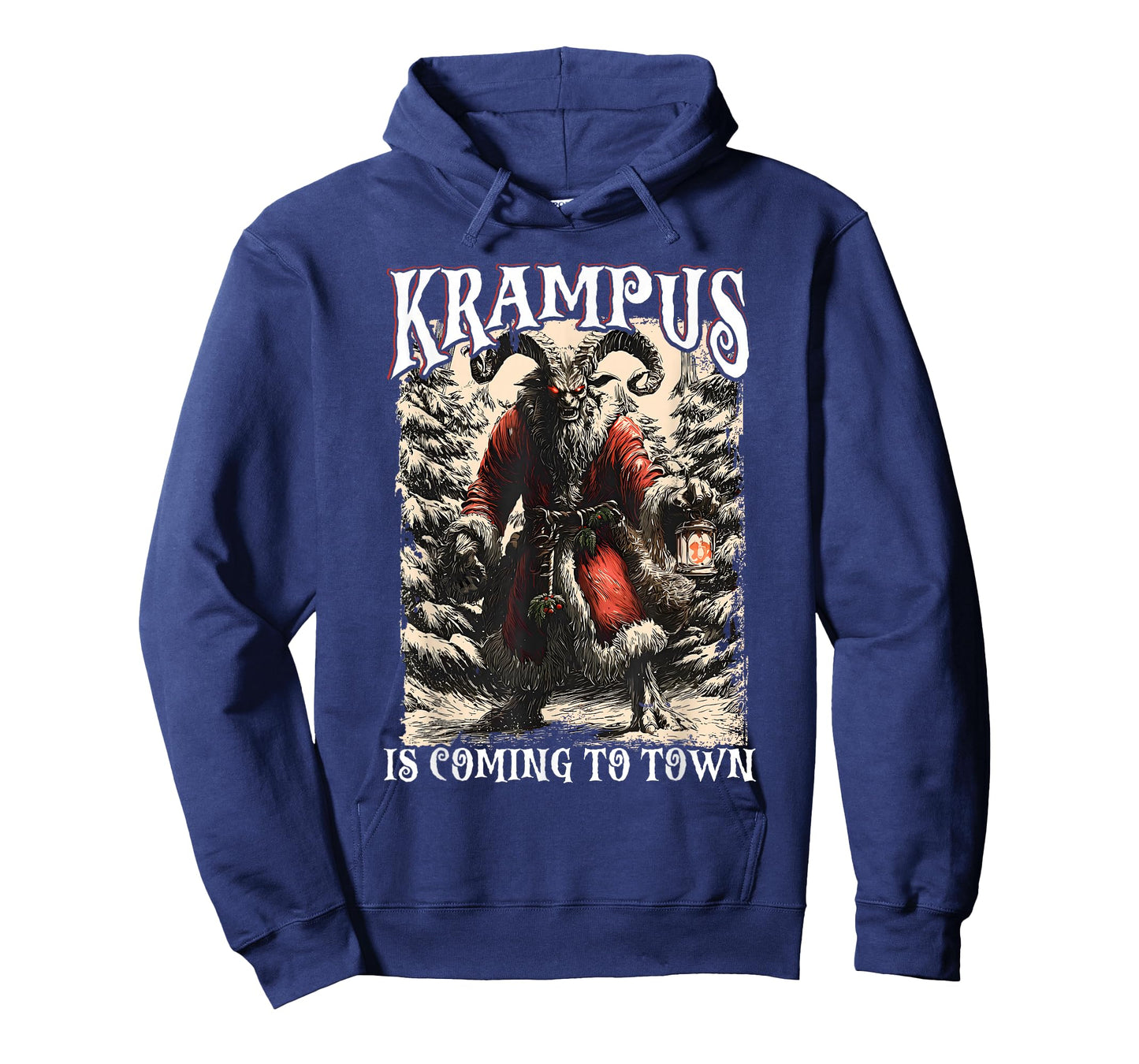 Retro Creepmas Krampus is Coming to Town Dark Humor Xmas T-Shirt